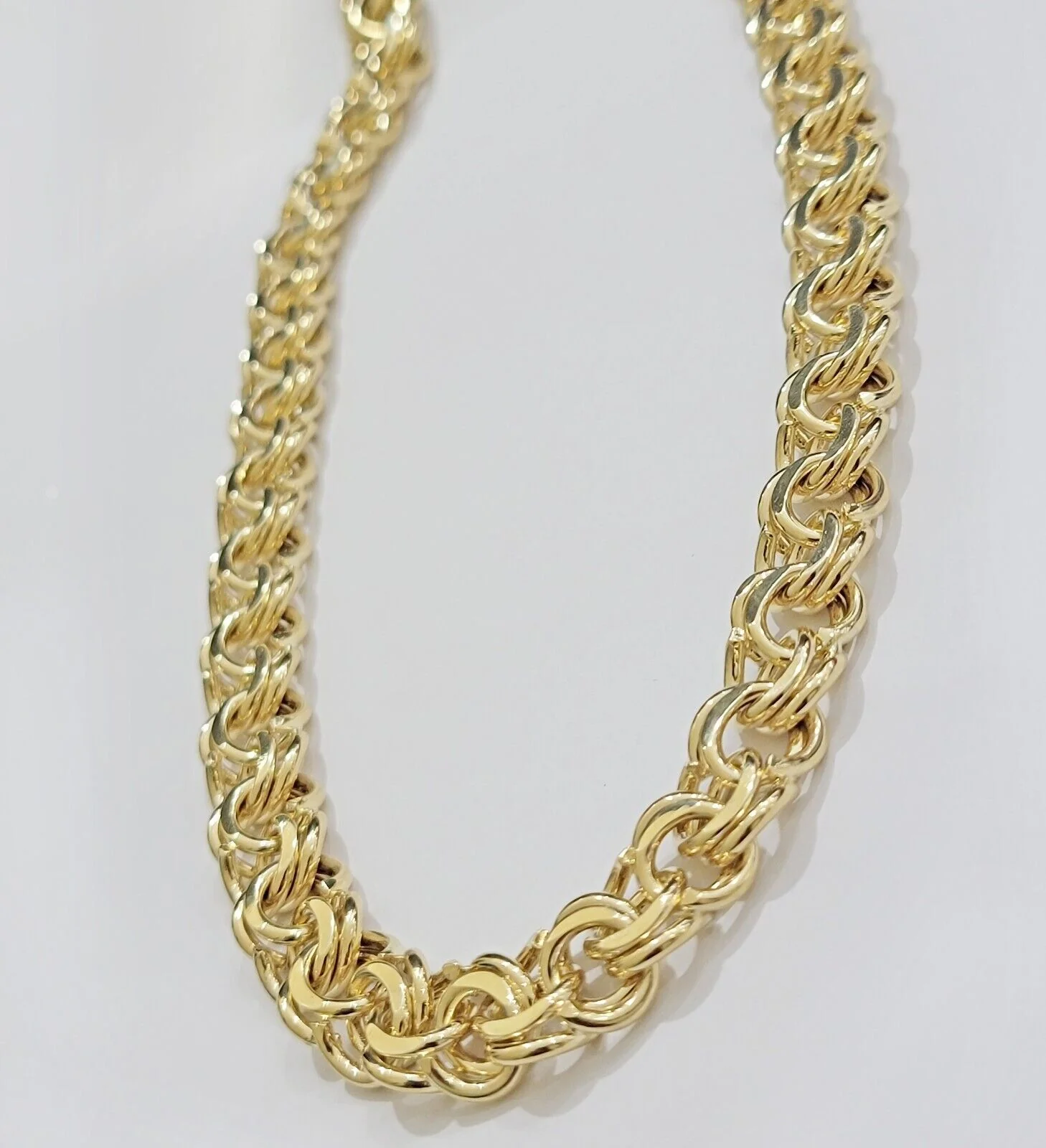 10k Yellow Gold Chino Chain Solid Link Necklace 10mm 22"-26" Real 10kt Box Clasp - Image 2