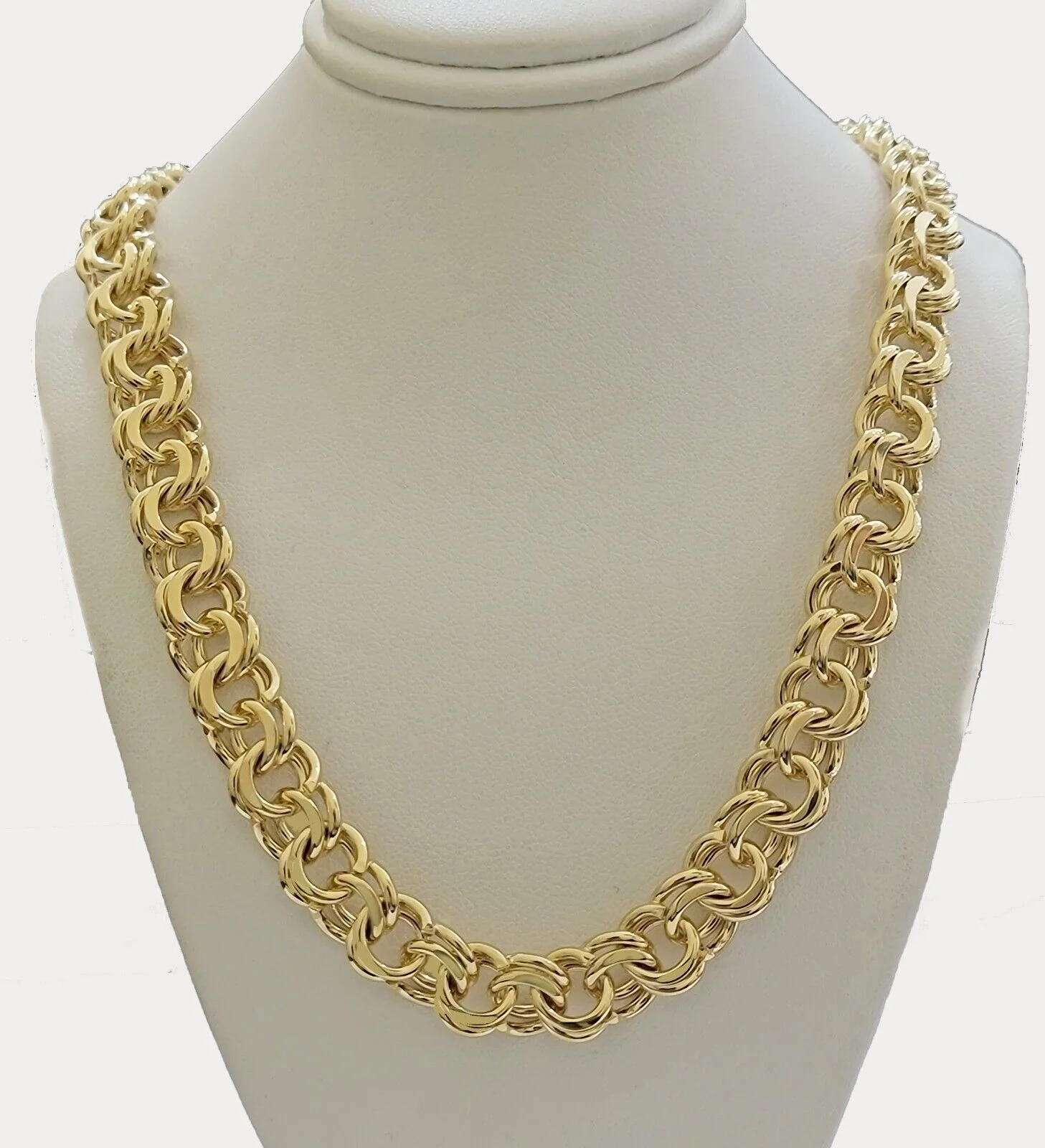 10k Yellow Gold Chino Chain Solid Link Necklace 11mm 22"-26" Real 10kt Box Clasp - Image 14