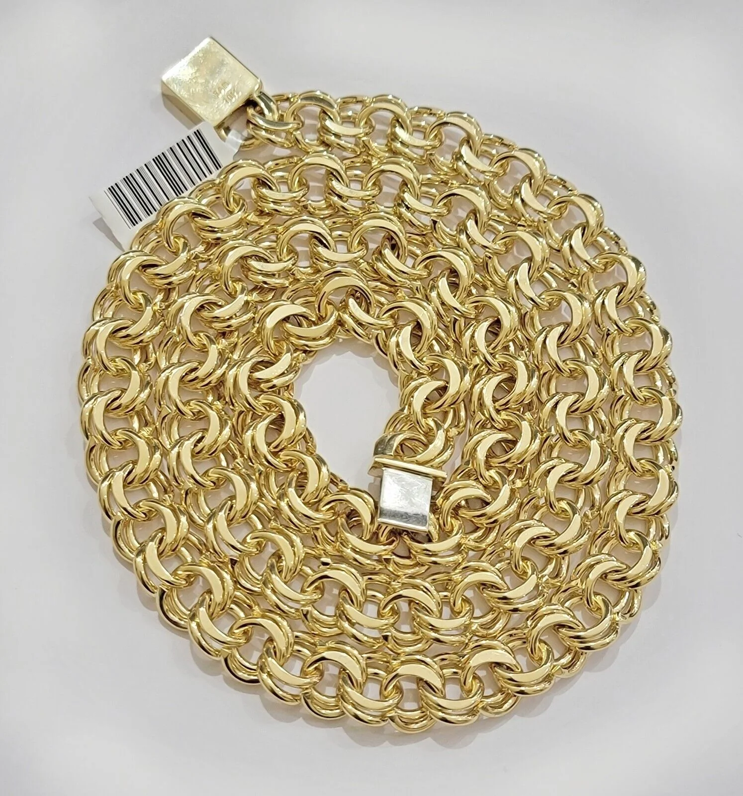 10k Yellow Gold Chino Chain Solid Link Necklace 11mm 22"-26" Real 10kt Box Clasp - Image 15