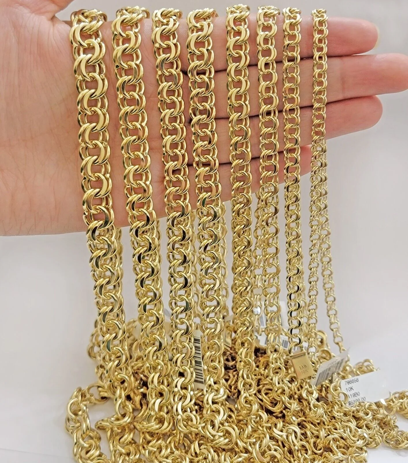 Real 10k Yellow Gold Chino Chain Solid Link Necklace 5mm-11mm 22"-26" Mens - Image 10