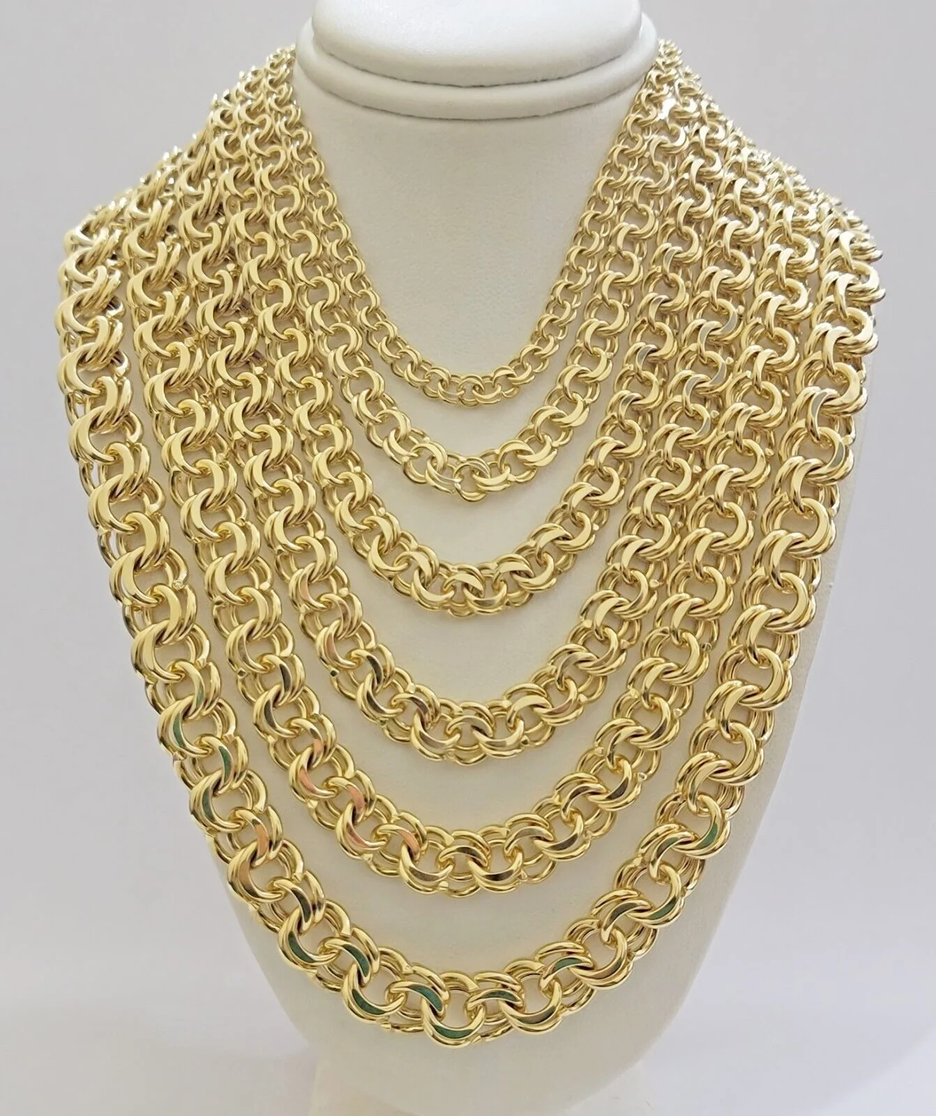 Real 10k Yellow Gold Chino Chain Solid Link Necklace 5mm-11mm 22"-26" Mens - Image 16