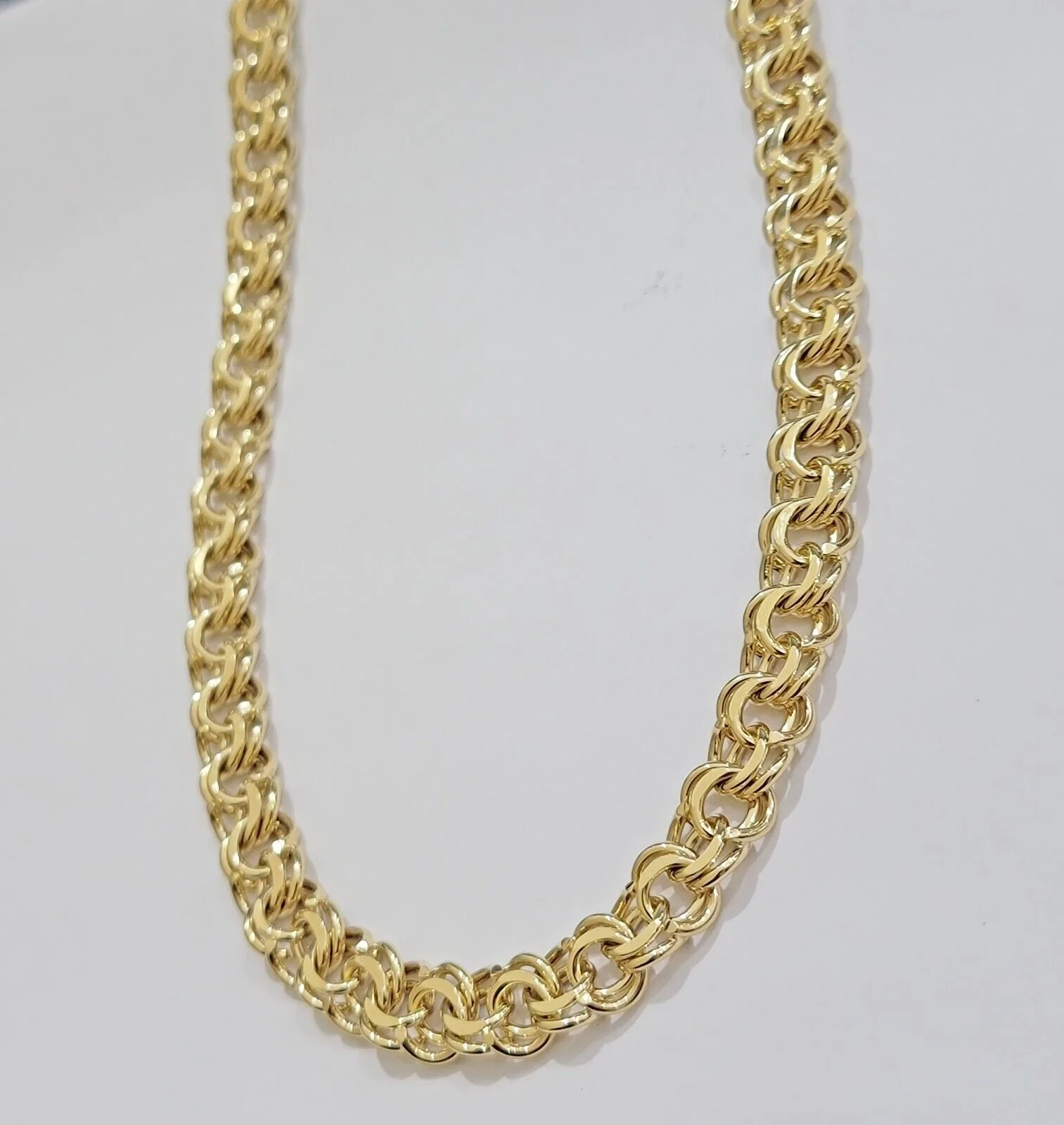 10k Yellow Gold Chino Chain Solid Link Necklace 9mm 22"-26" Real 10kt Box Clasp - Image 6