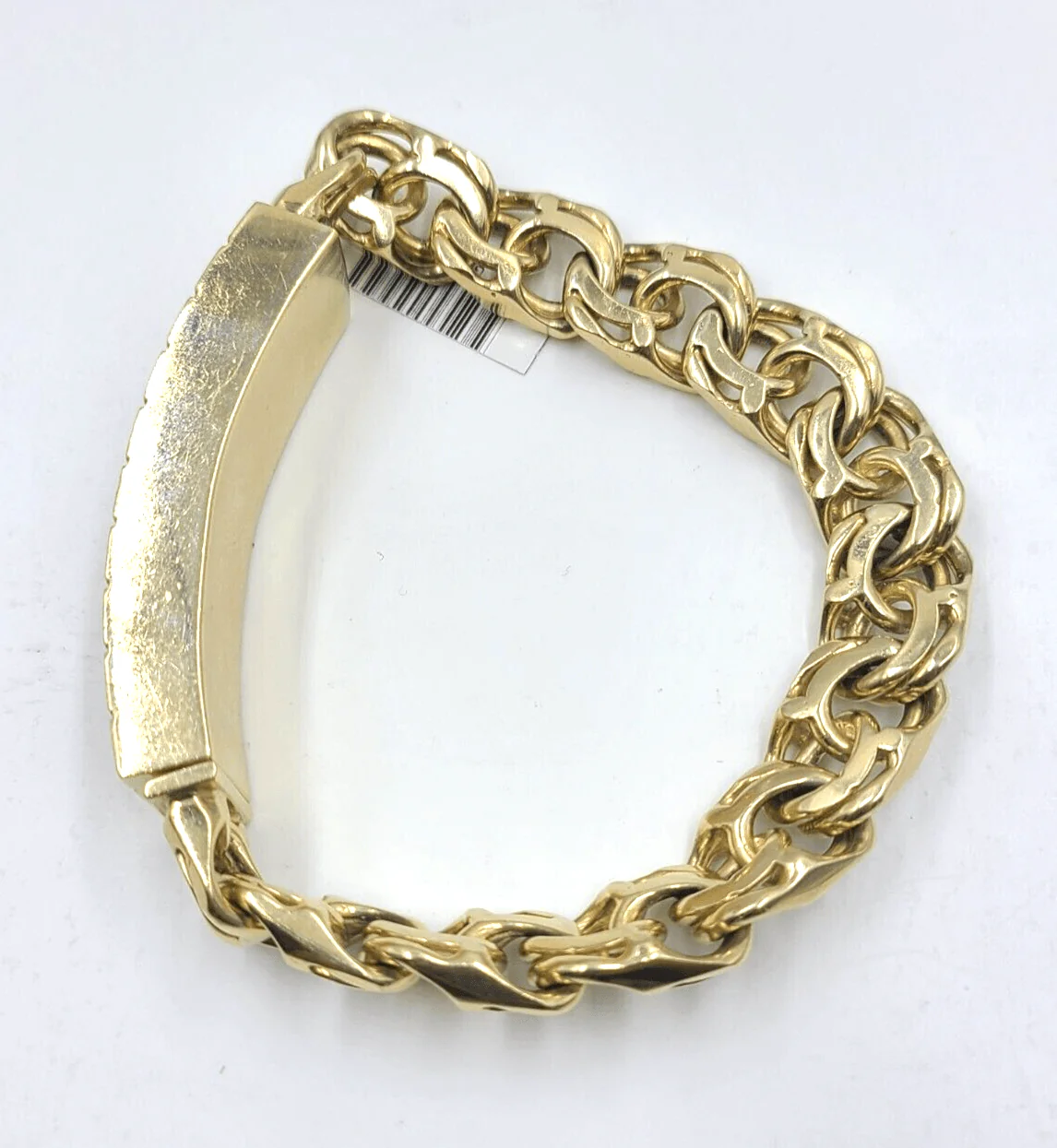 10k Yellow Gold Chino Link ID Bracelet 13 mm 9 Inch For Men's 10kt Gold - Image 2