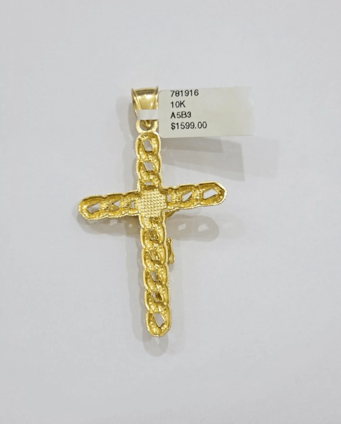 10K Yellow Gold Cross Pendant Mens Jesus Crucifix Charm 2.5 Inch For Thick Chain - Image 7