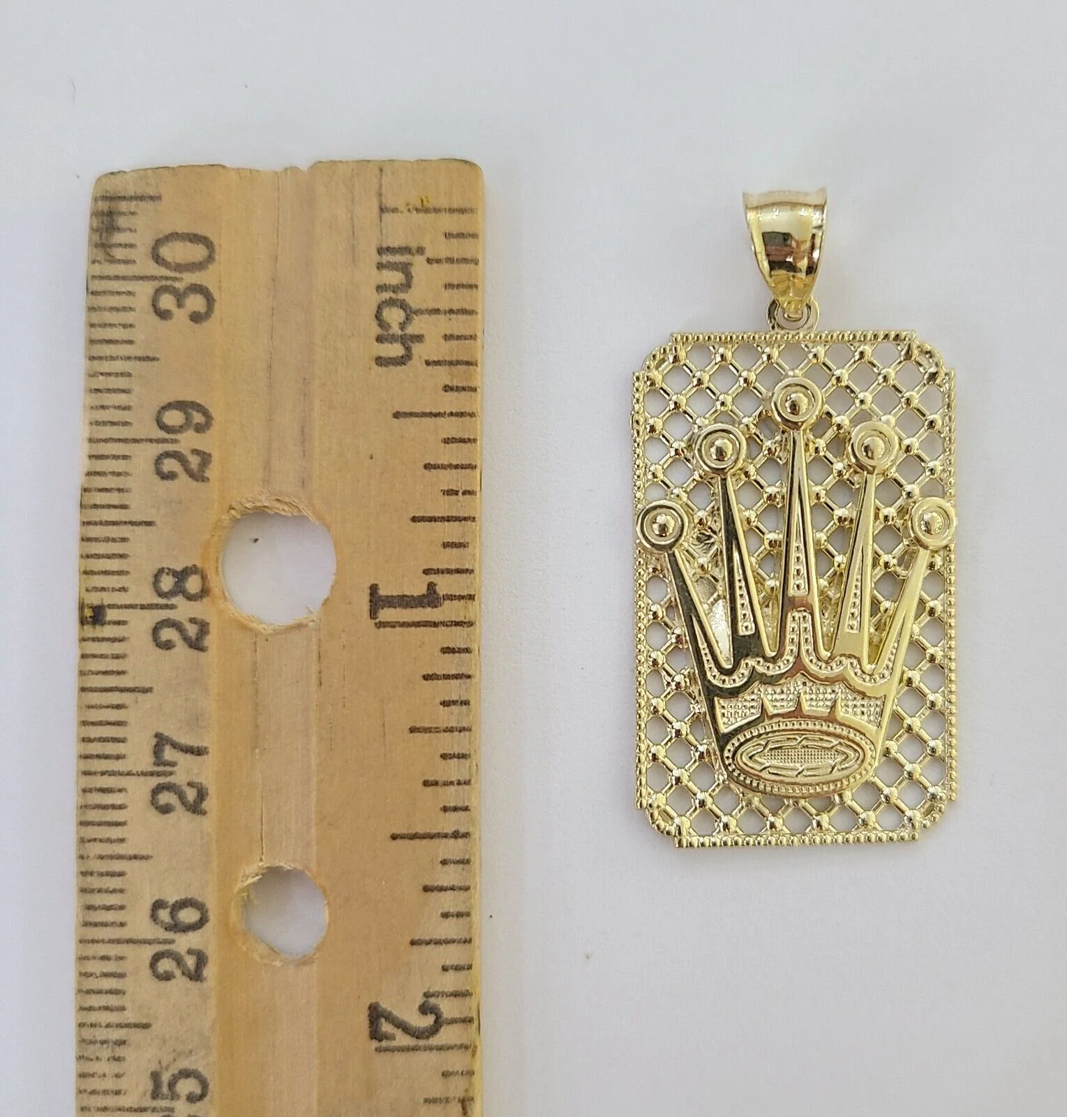 10K Yellow Gold Crown Pendent 4mm 18" 20" 22"24"26" Inch Miami Cuban Chain - Image 6
