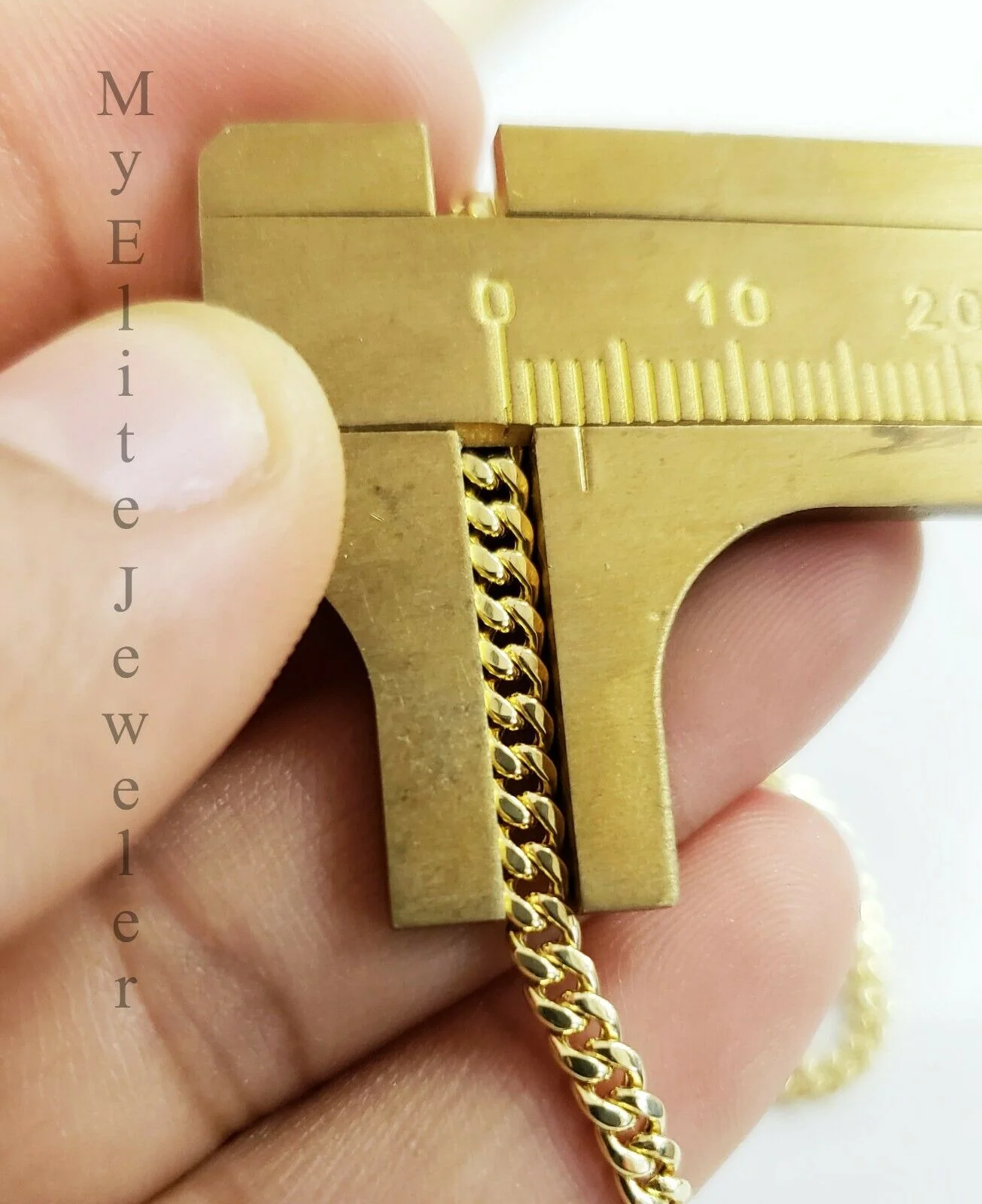 10k Yellow Gold Cuban Chain Diamond Initial P Charm Alphabet 0.29CT Diamond REAL - Image 4