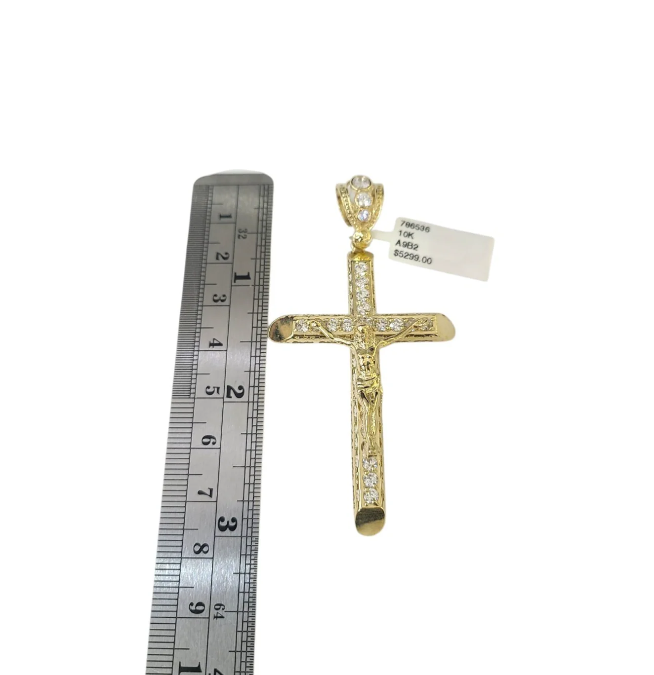 10k Yellow Gold Cuban Curb Chain Crucifix Cross Pendant Charm 8mm Necklace Men - Image 7