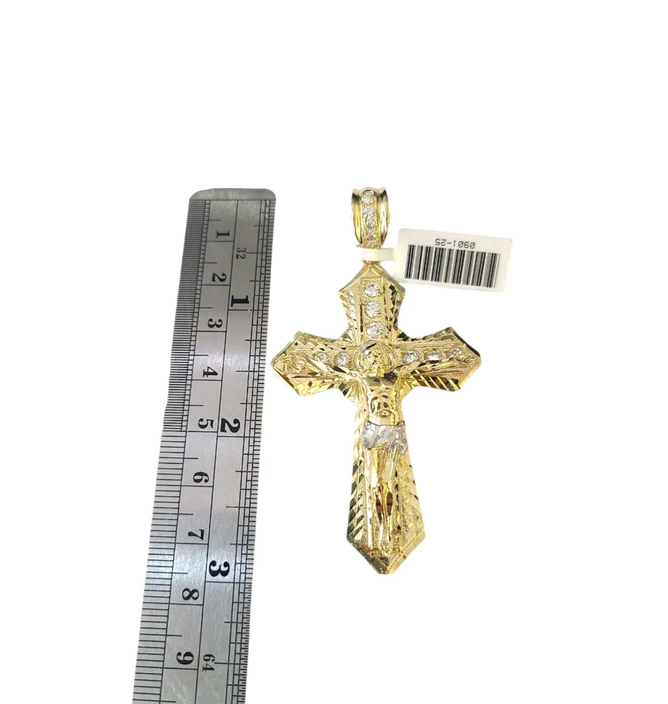 10k Yellow Gold Cuban Curb Chain SET Christ Cross Pendant Charm 8mm Necklace Men - Image 3