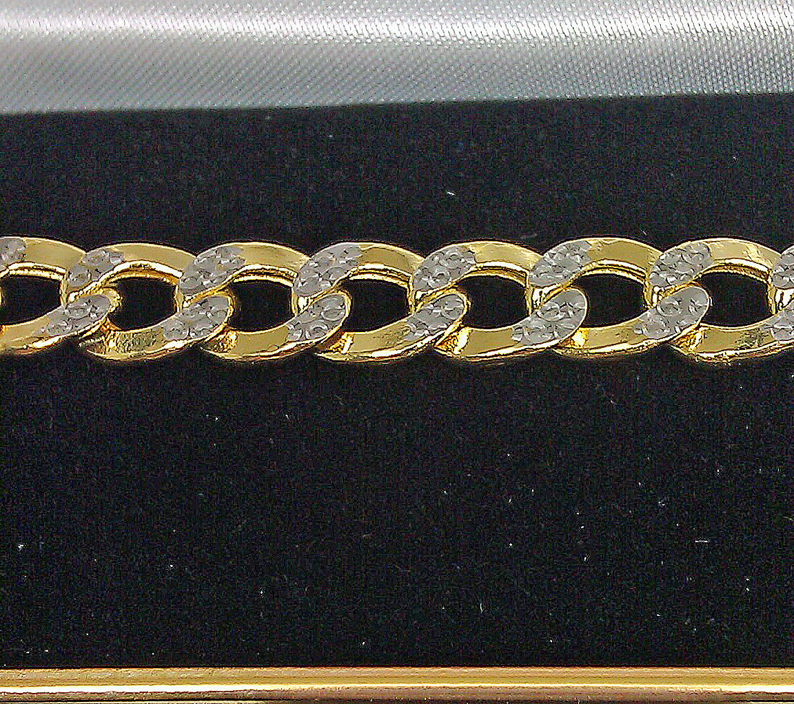 10K Yellow Gold Cuban Curb Link Bracelet Diamond Cuts 8" 8mm - Image 5