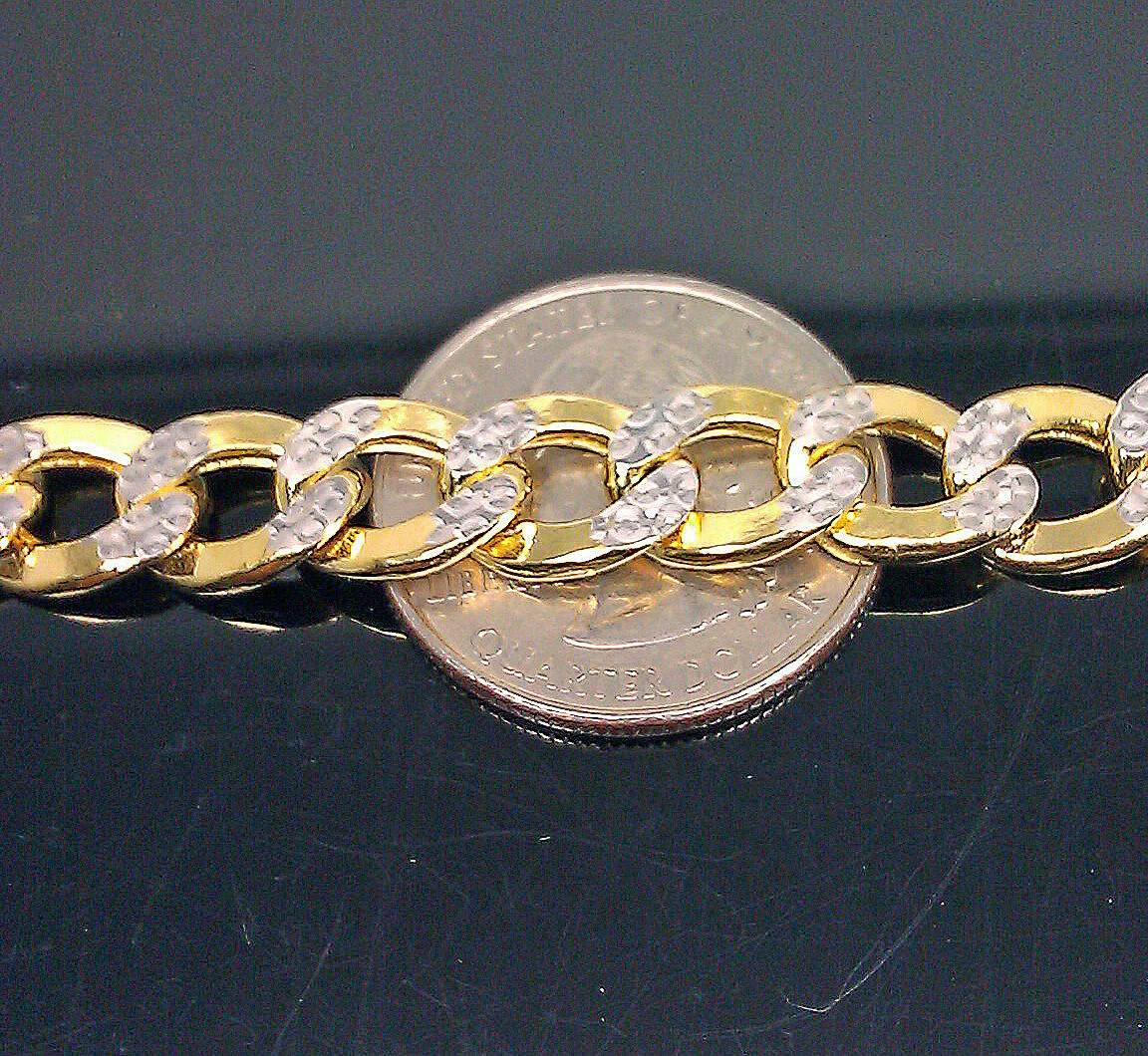 10K Yellow Gold Cuban Curb Link Bracelet Diamond Cuts 8" 8mm - Image 6