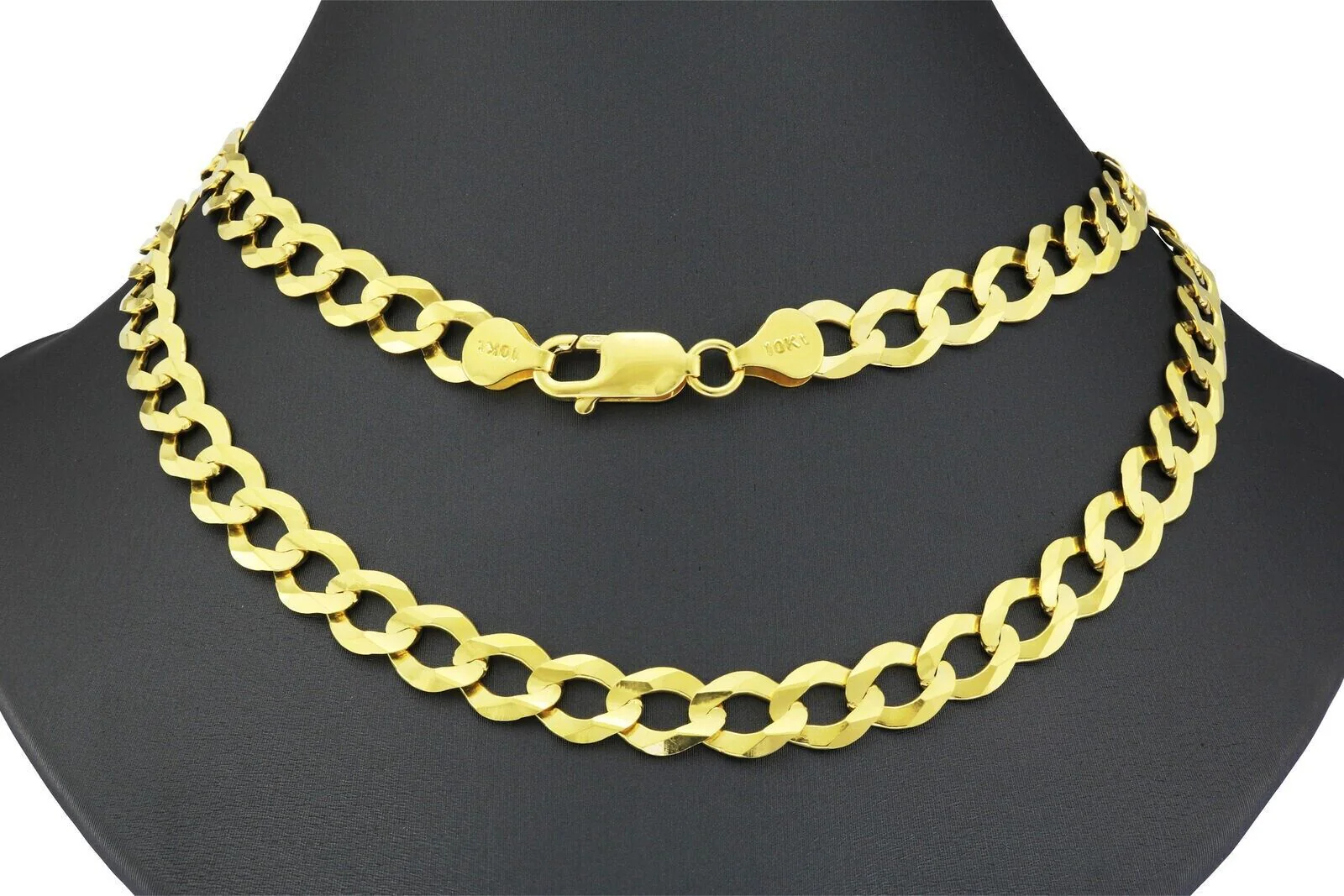 10k Yellow Gold Cuban Curb Link Chain 8mm Necklace 20'' Real 10kt Lobster Lock - Image 4
