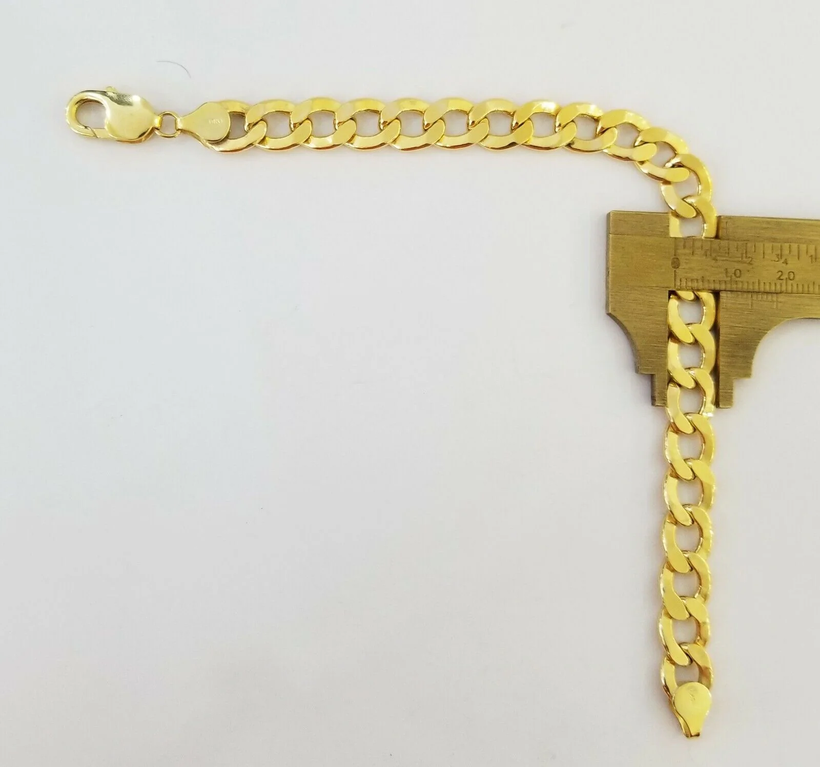 10k Yellow Gold Cuban Link Bracelet 10mm Link 8 inch Real gold hand chain 10kt - Image 6