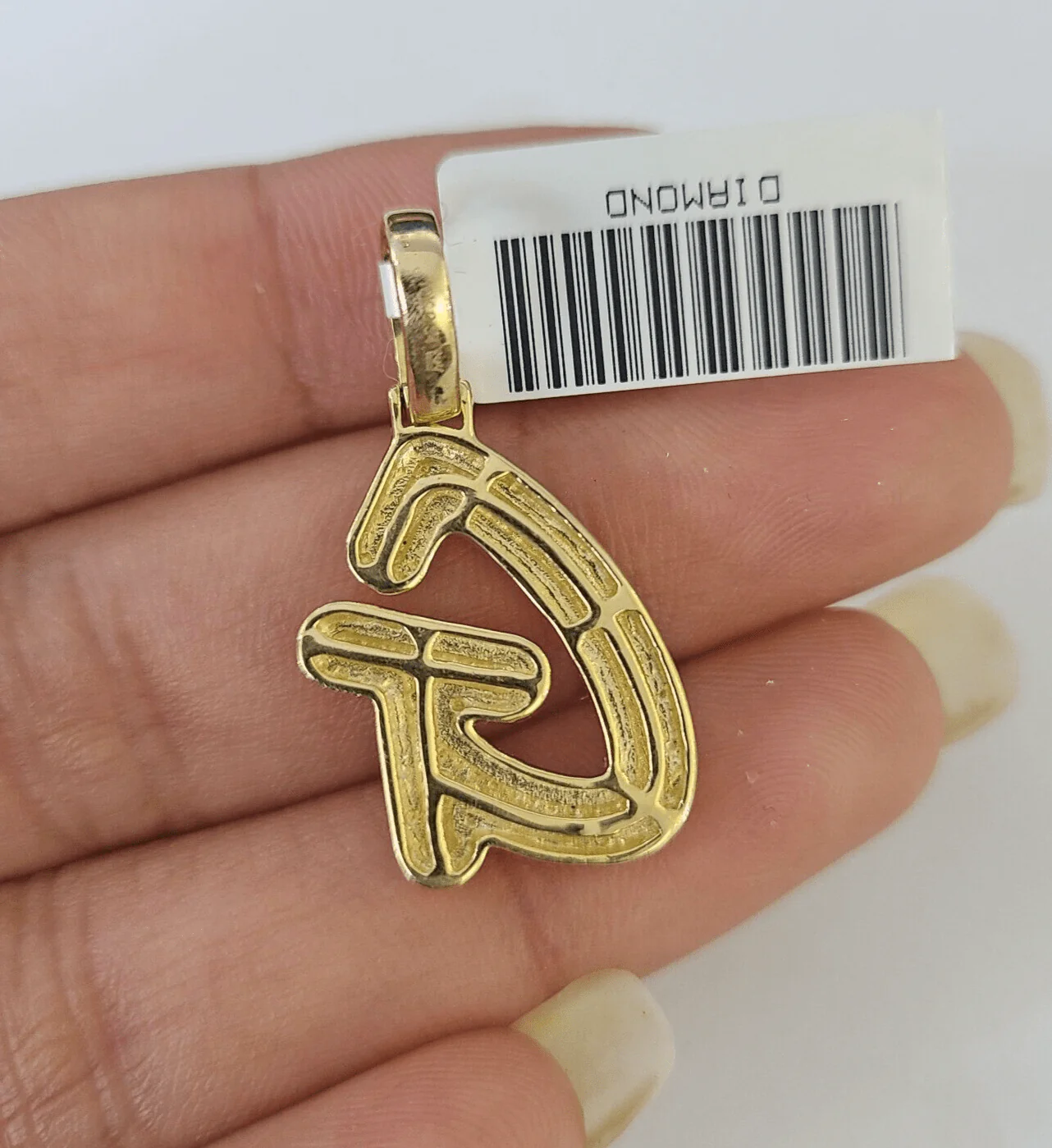 10k Yellow Gold Diamond G Charm Pendant Initial Alphabet Letter Real Genuine - Image 3