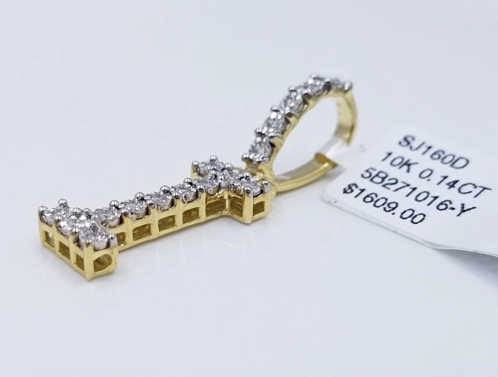 10k Yellow Gold Diamond Letter A-Z Initial Charm Pendant Real Diamond - Image 18