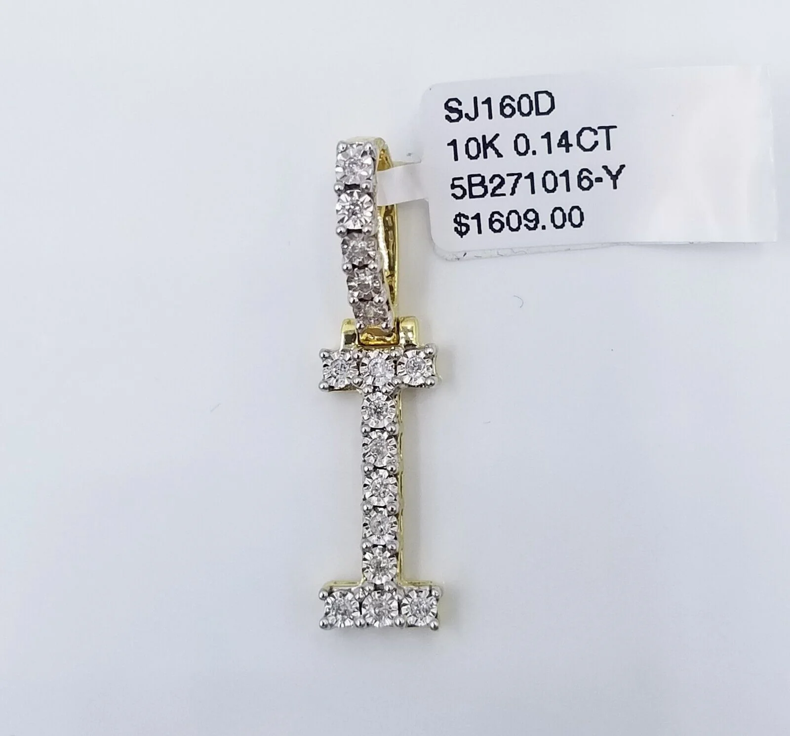 10k Yellow Gold Diamond Letter A-Z Initial Charm Pendant Real Diamond - Image 6
