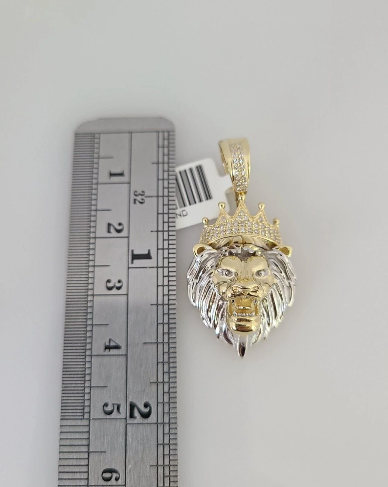 10k Yellow Gold Diamond Roaring Lion Charm Real 10Kt Pendant Natural Genuine - Image 2