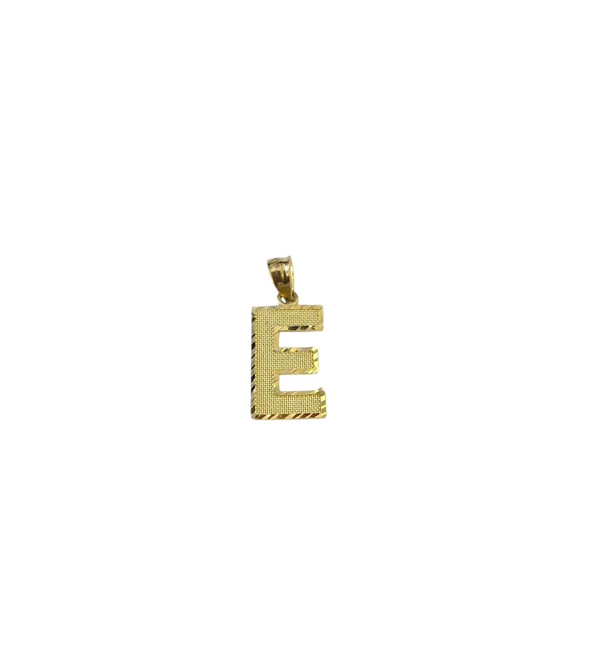 10K Yellow Gold E Initial Charm Pendant Alphabet Real 10kt Men Women - Image 3