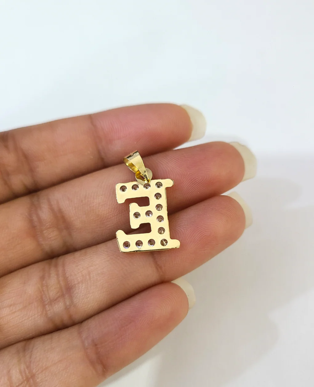 10K Yellow Gold E Initial Charm Pendant Alphabet Real 10kt Men Women - Image 5