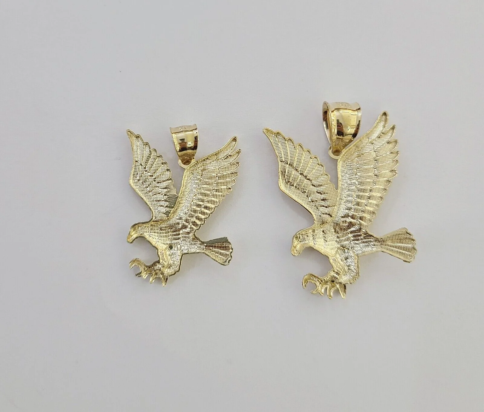 10K Yellow Gold Flying Eagle Charm 1 - 2" Inch Bird Pendent Real 10kt - Image 6