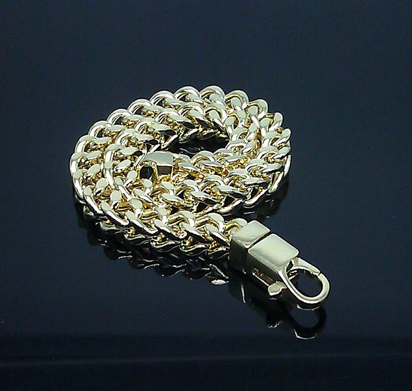 10k Yellow Gold Franco Bracelet 7mm 9" Inch lobster lock - Image 6