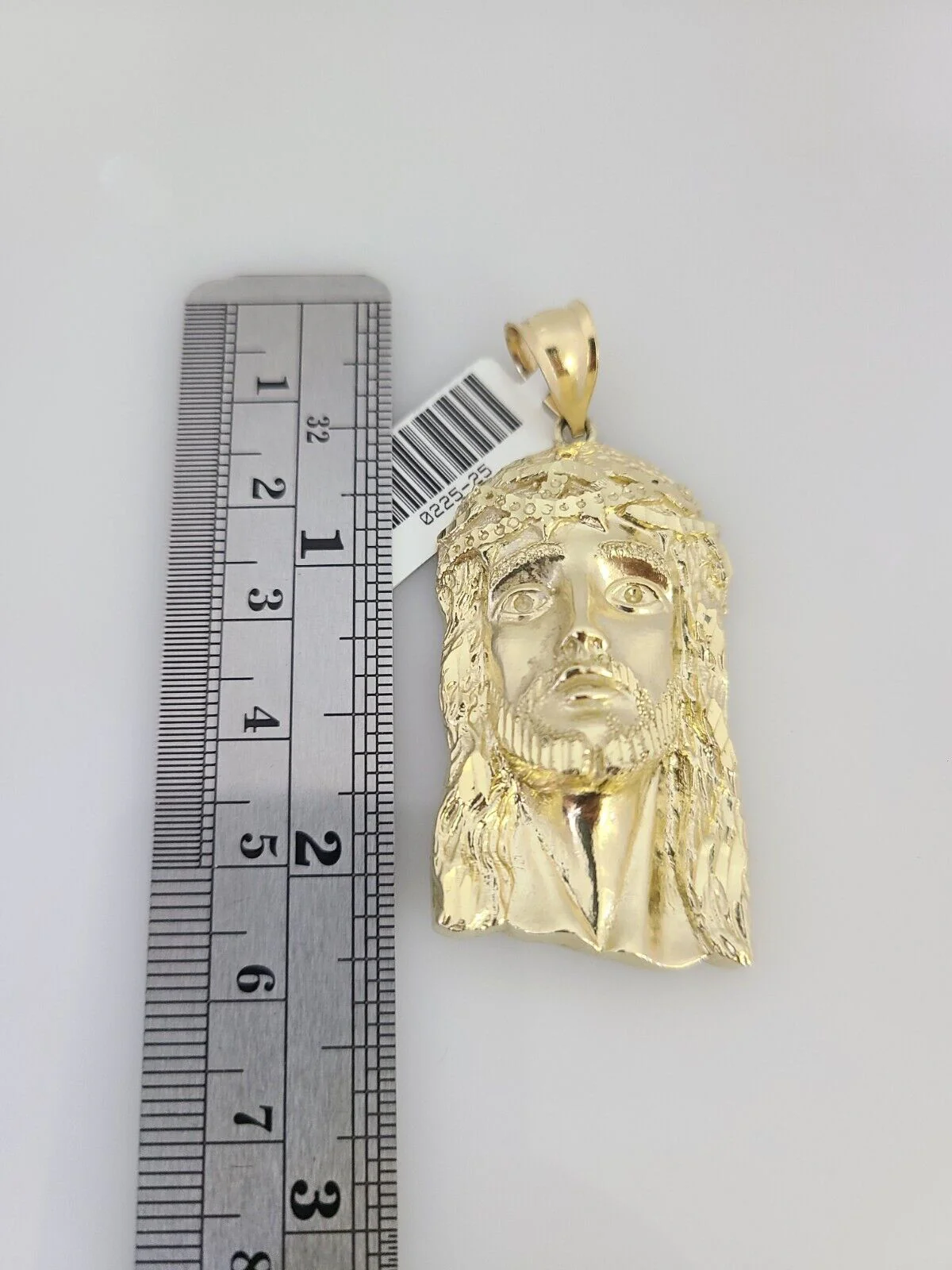 10k Yellow Gold Franco Chain Jesus Head Charm Pendant 4mm 18-28 Inches Necklace - Image 4