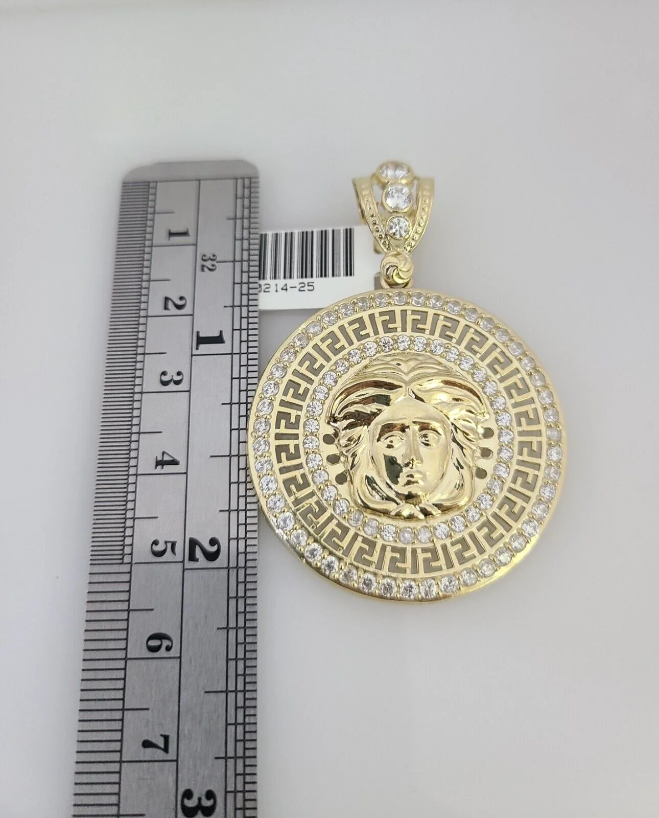 10k Yellow Gold Franco Chain Medusa Head Charm Pendant 4mm 18-28 Inch Necklace - Image 5