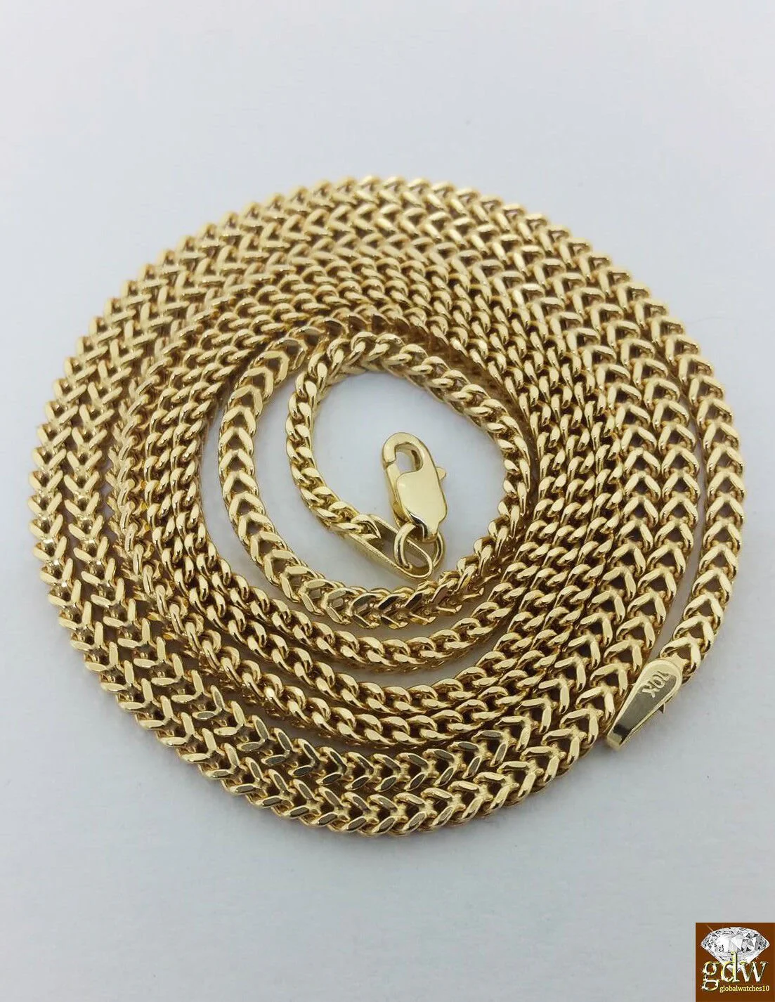 10k Yellow Gold Franco Chain Necklace Cross pendant charm 22" 24" 26" - Image 5