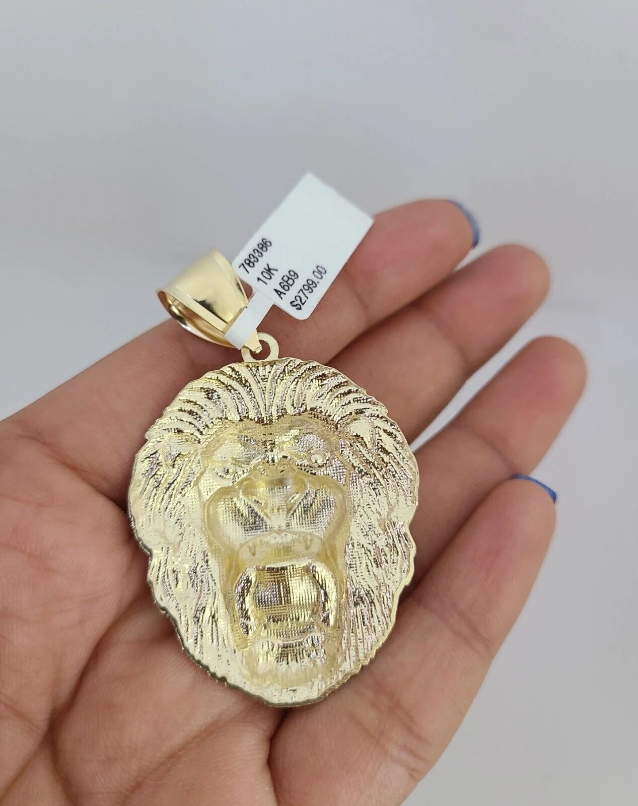 10k Yellow Gold Franco Chain Roaring Lion Charm Pendant 4mm 18-28 Inch Necklace - Image 7