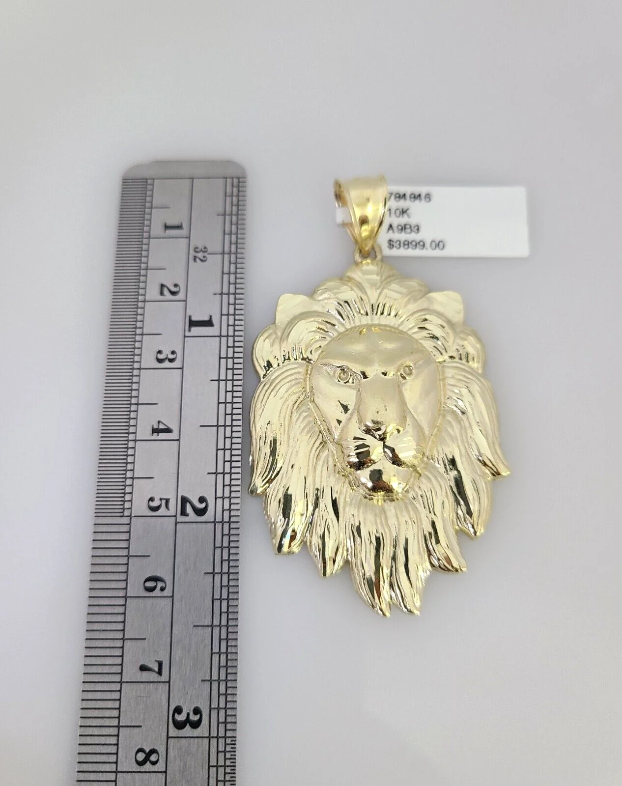 10k Yellow Gold Franco Chain Roaring Lion Charm Pendant 4mm 18-28 Inch Necklace - Image 6