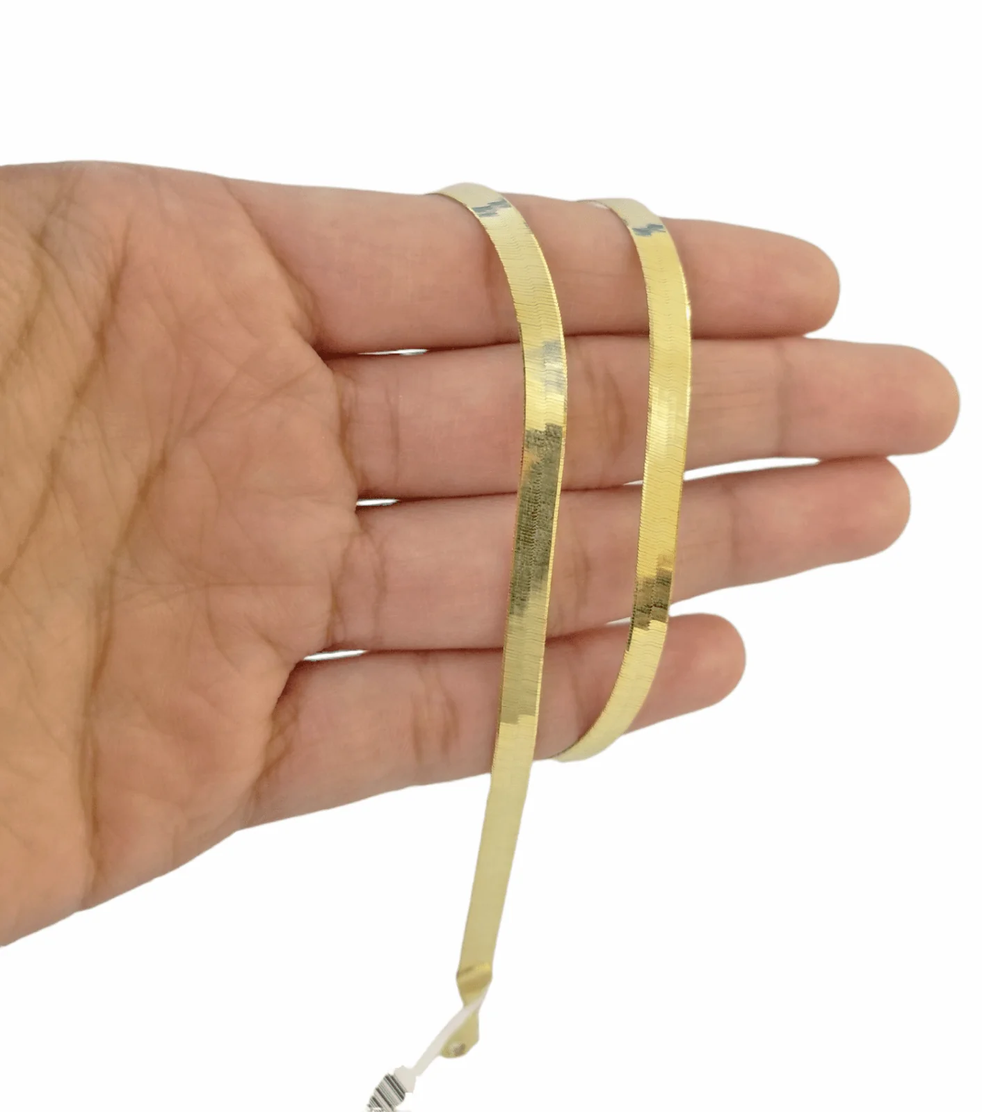 10K Yellow Gold Herringbone Chain Necklace 22 Inch 5mm Lobster lock Real 10kt - Image 5