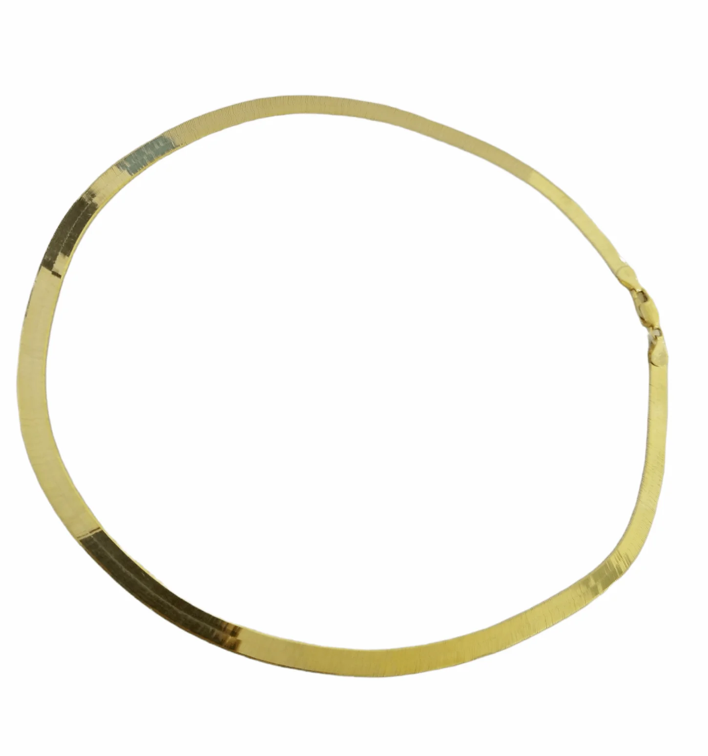 10K Yellow Gold Herringbone Chain Necklace 22 Inch 5mm Lobster lock Real 10kt - Image 7