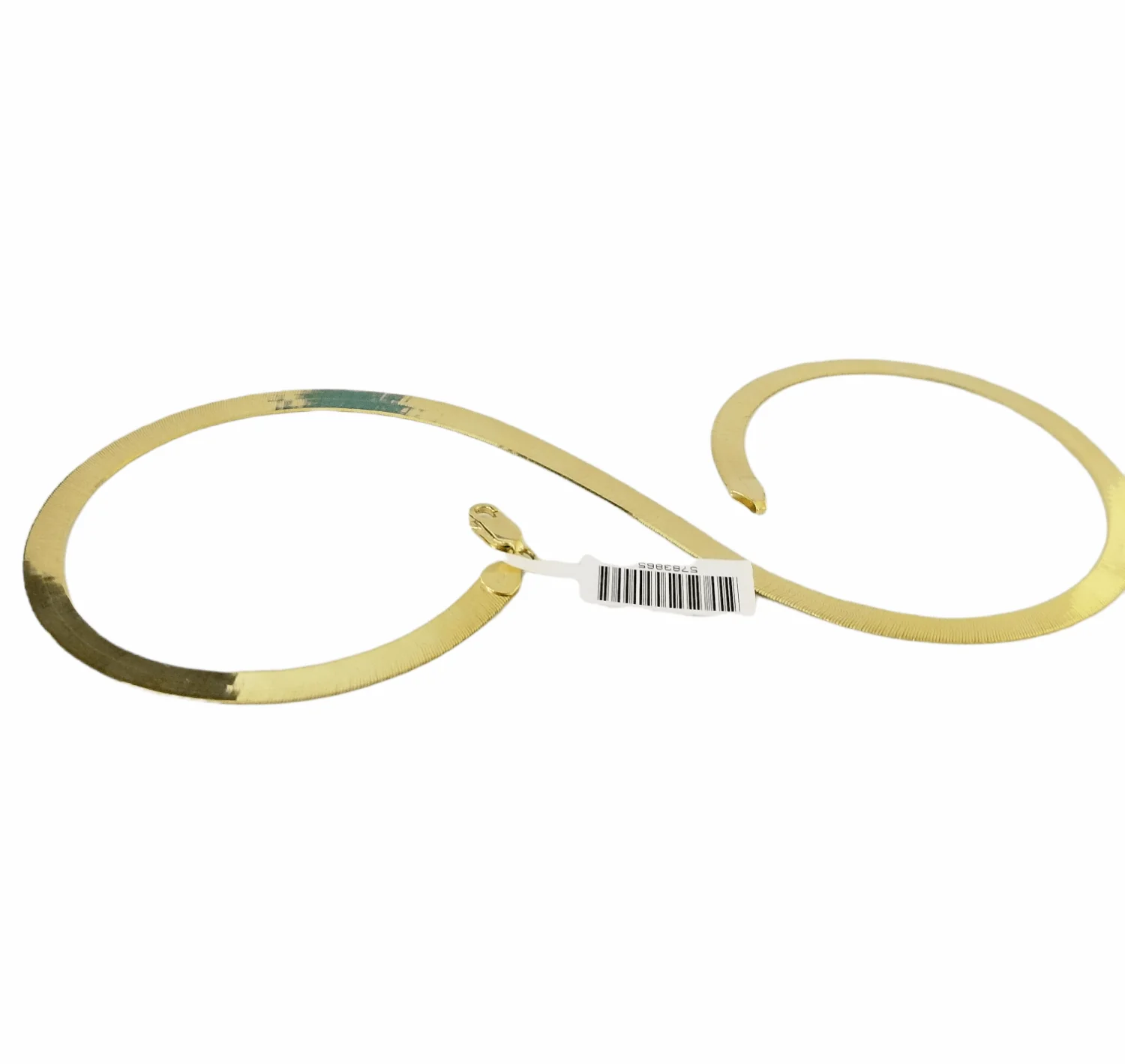 10K Yellow Gold Herringbone Chain Necklace 20 Inch 5mm Lobster lock Real 10kt - Image 6