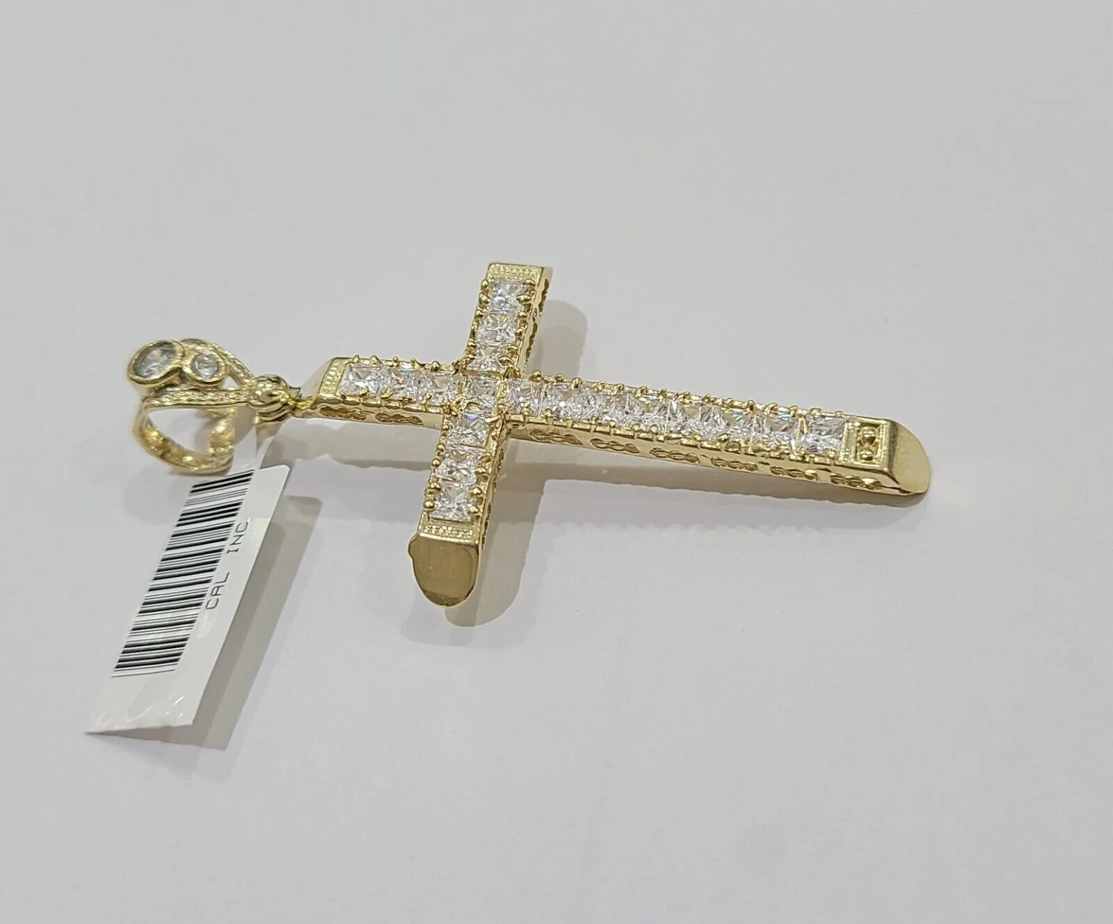 10k Yellow Gold Jesus Cross Charm Pendant 10 KT 2.5" Inch Religious Charm Real - Image 3