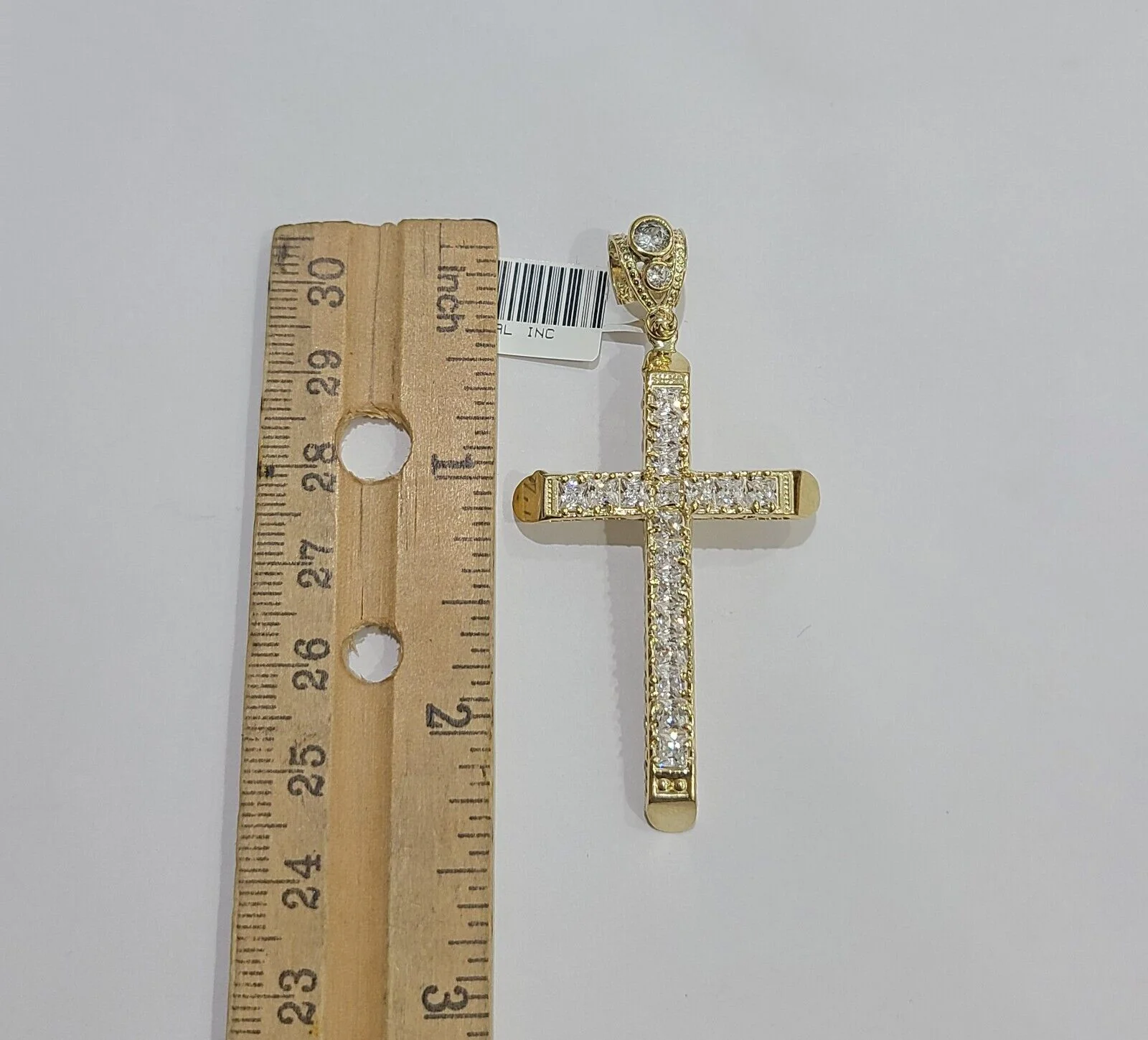 10k Yellow Gold Jesus Cross Charm Pendant 10 KT 2.5" Inch Religious Charm Real - Image 5