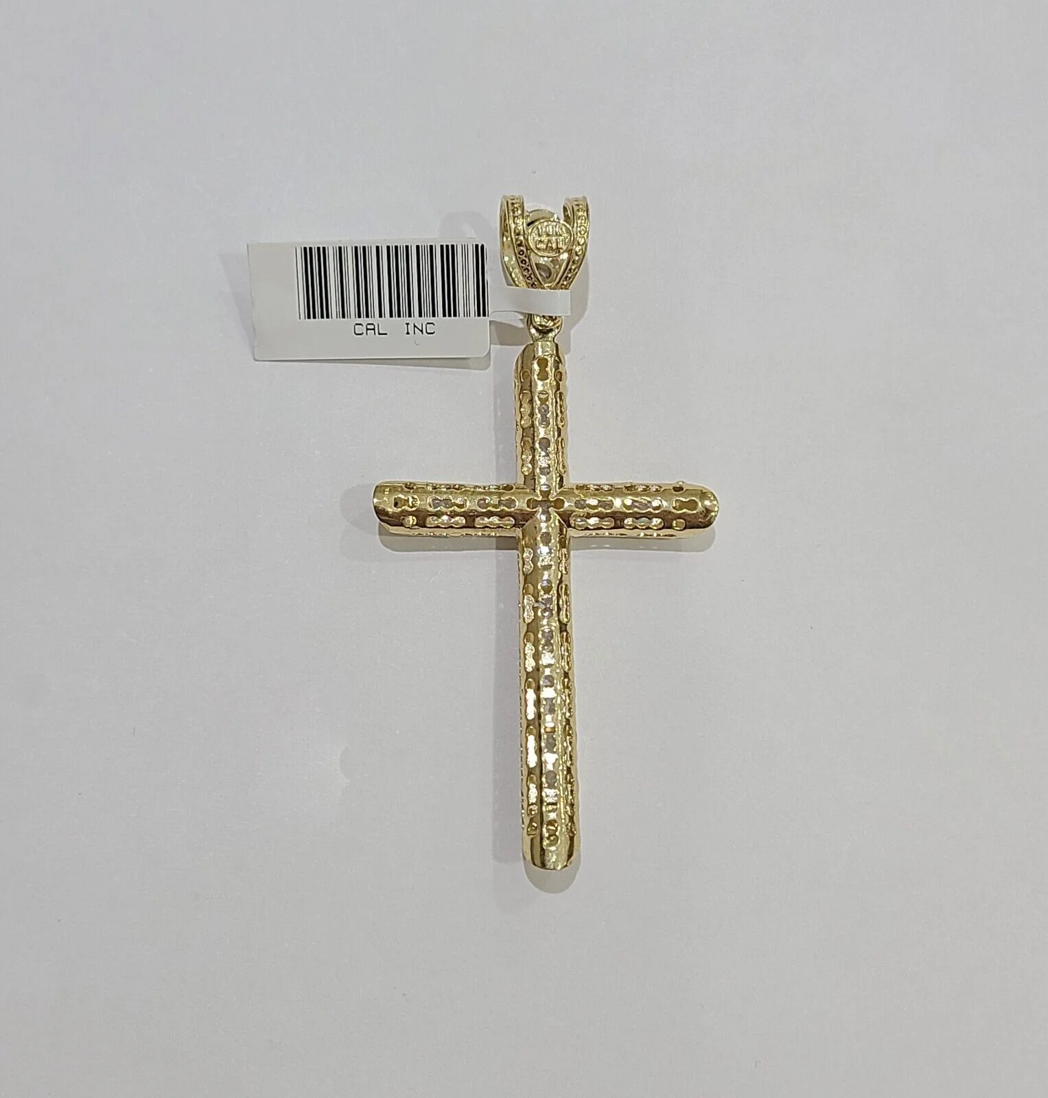 10k Yellow Gold Jesus Cross Charm Pendant 10 KT 2.5" Inch Religious Charm Real - Image 6