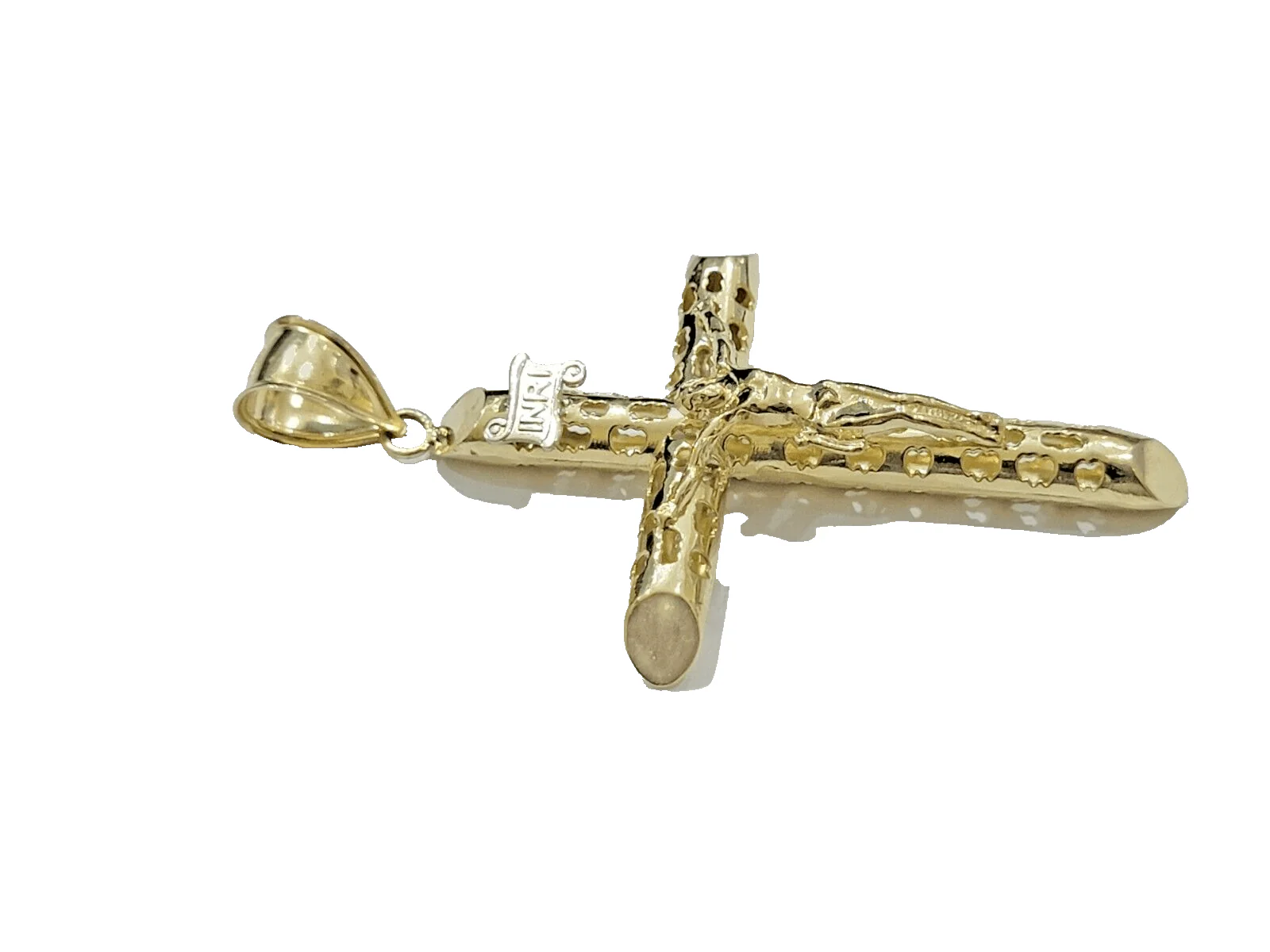10k Yellow Gold Jesus Crucifix Cross Charm Pendant 2.5'' Inch Real 10kt Men - Image 5