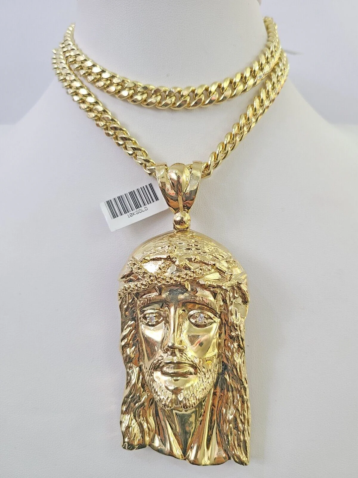 10K Yellow Gold Jesus Head Pendent Charm 4 Inch Long For Men's Chain Real 10kt - Image 6