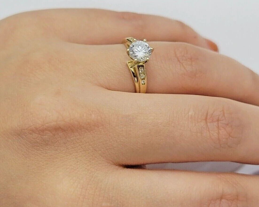 10k Yellow Gold Ladies Ring Wedding Band Engagement Round New Casual Style SALE Ring Sizes 6,7,8,9,10,11 & 12 - Image 2