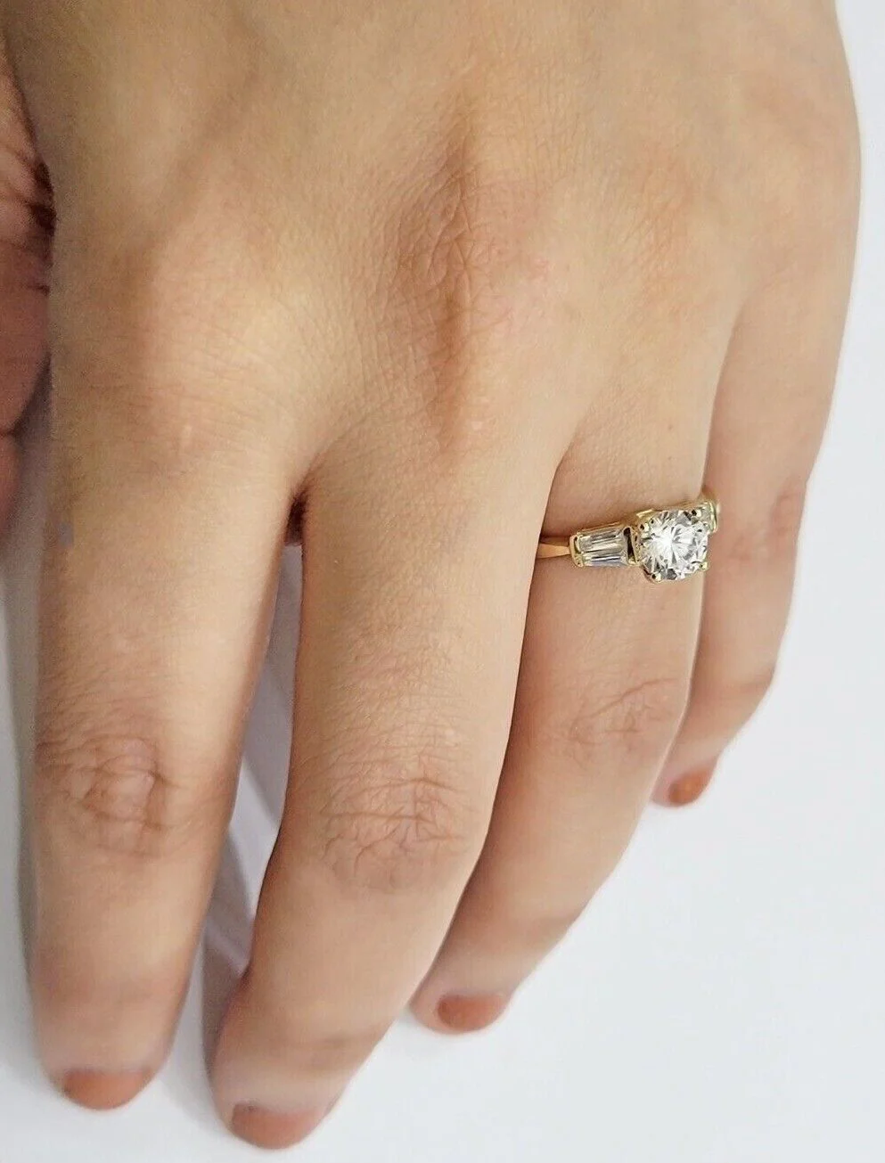 10k Yellow Gold Ladies Solitaire Ring For Womens Casual Band SALE Real Brand New - Image 2