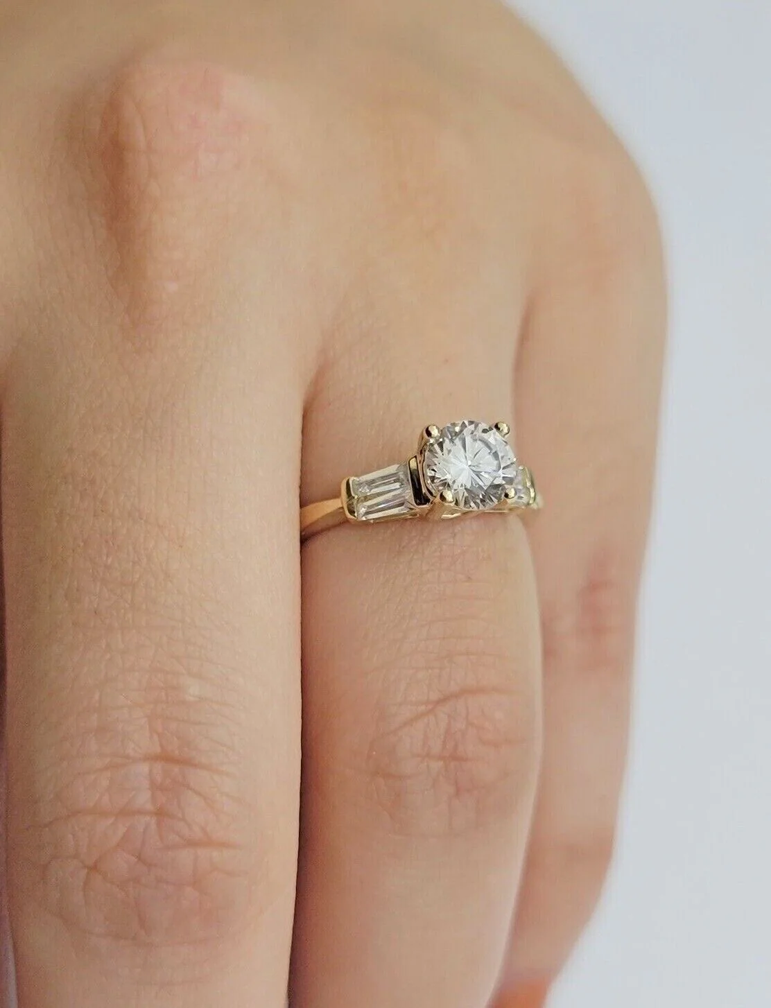 10k Yellow Gold Ladies Solitaire Ring For Womens Casual Band SALE Real Brand New - Image 5