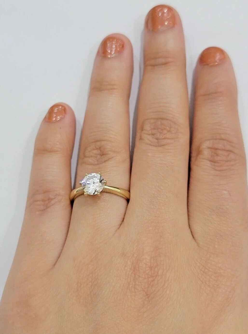 10k Yellow Gold Ladies Solitaire Ring For Womens Casual Band SALE Real Brand New Ring Sizes 6,7,8,9,10,11 & 12 - Image 4
