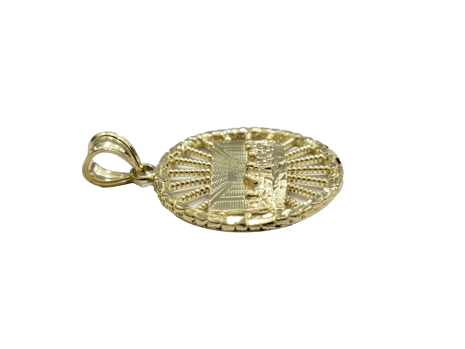 10k Yellow Gold Last Supper Charm Miami Cuban Chain 18'' 10kt Pendant Necklace - Image 5