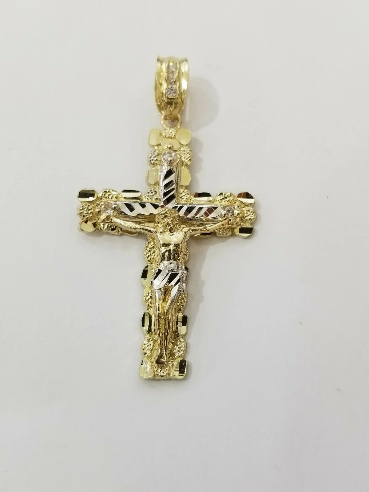 10k Yellow Gold Link Chain Pendant 5mm 18"-28" Miami Cuban Necklace Cross Charm - Image 8