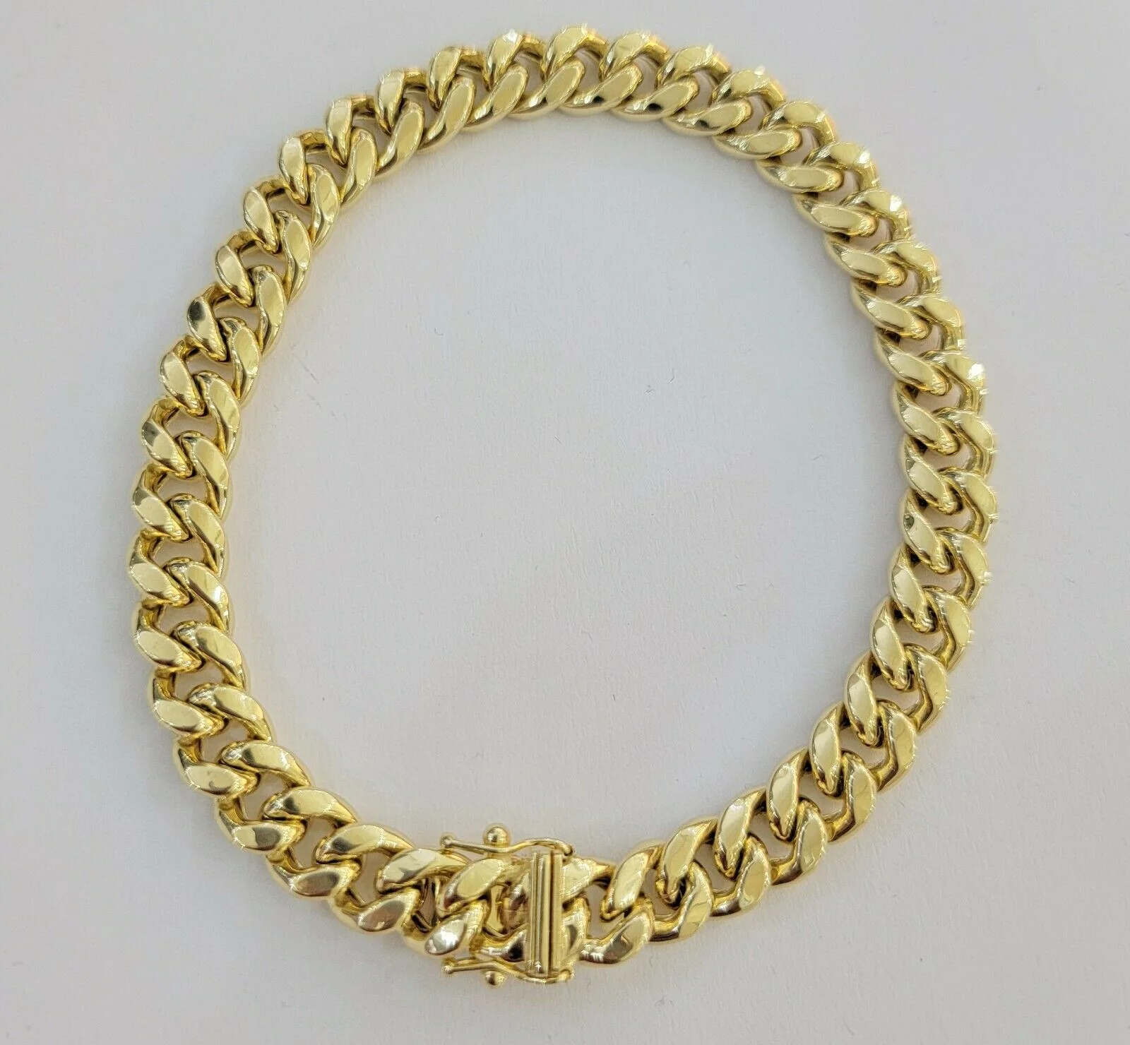 10K Yellow Gold Miami Cuban Bracelet 9MM 8" Inch Box Lock Link REAL 10KT Thick - Image 2