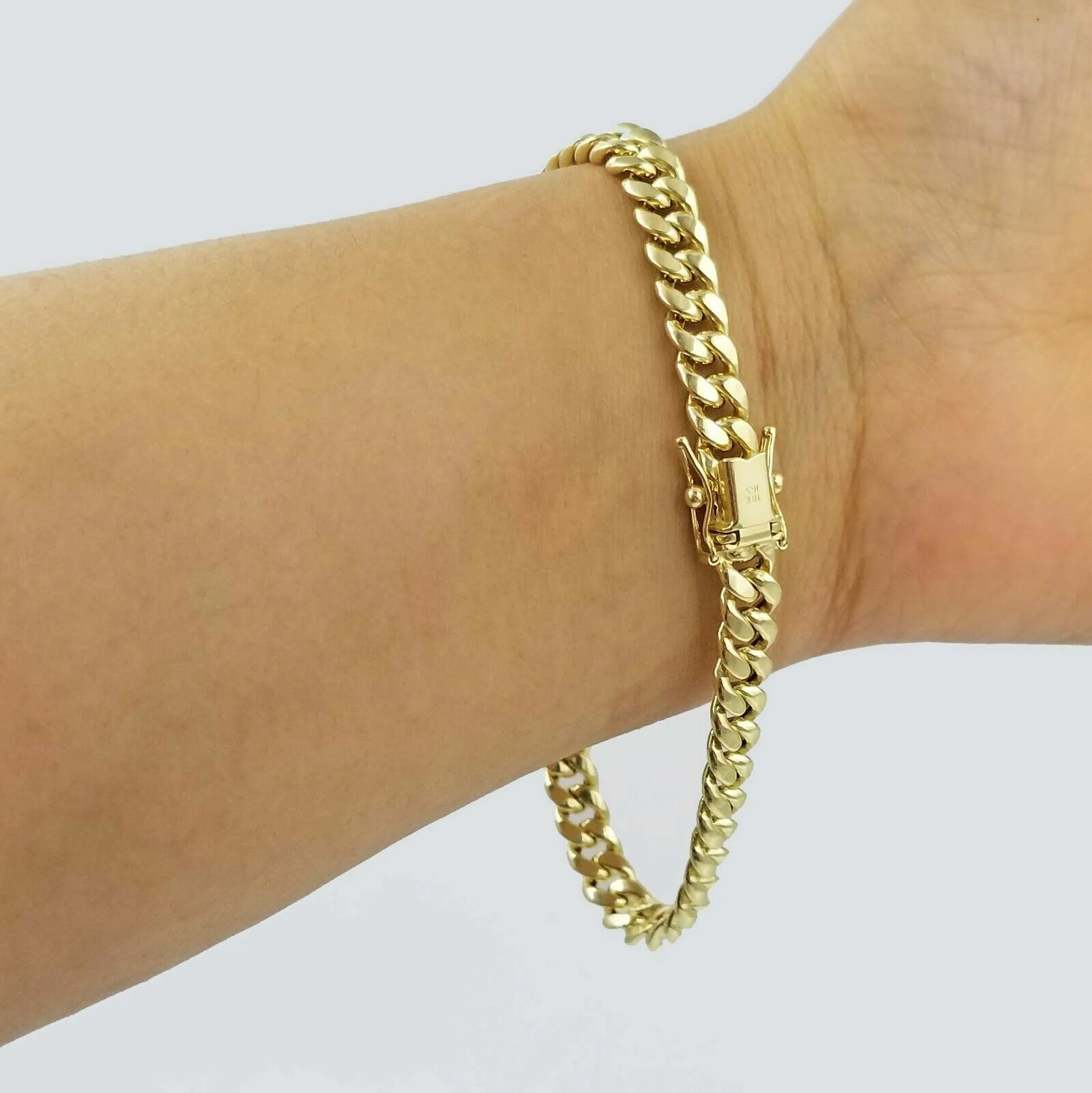 10k Yellow Gold Miami Cuban Bracelet Real 10kt Gold 6mm Link 7 inch Men Women - Image 3
