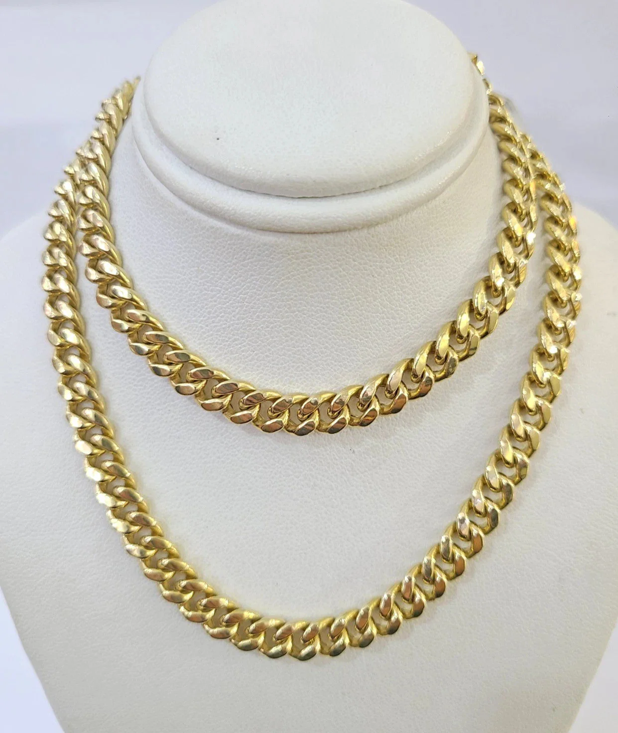 10k Yellow Gold Miami Cuban Chain 6mm Necklace Bracelet Set Real Men Women - Image 5