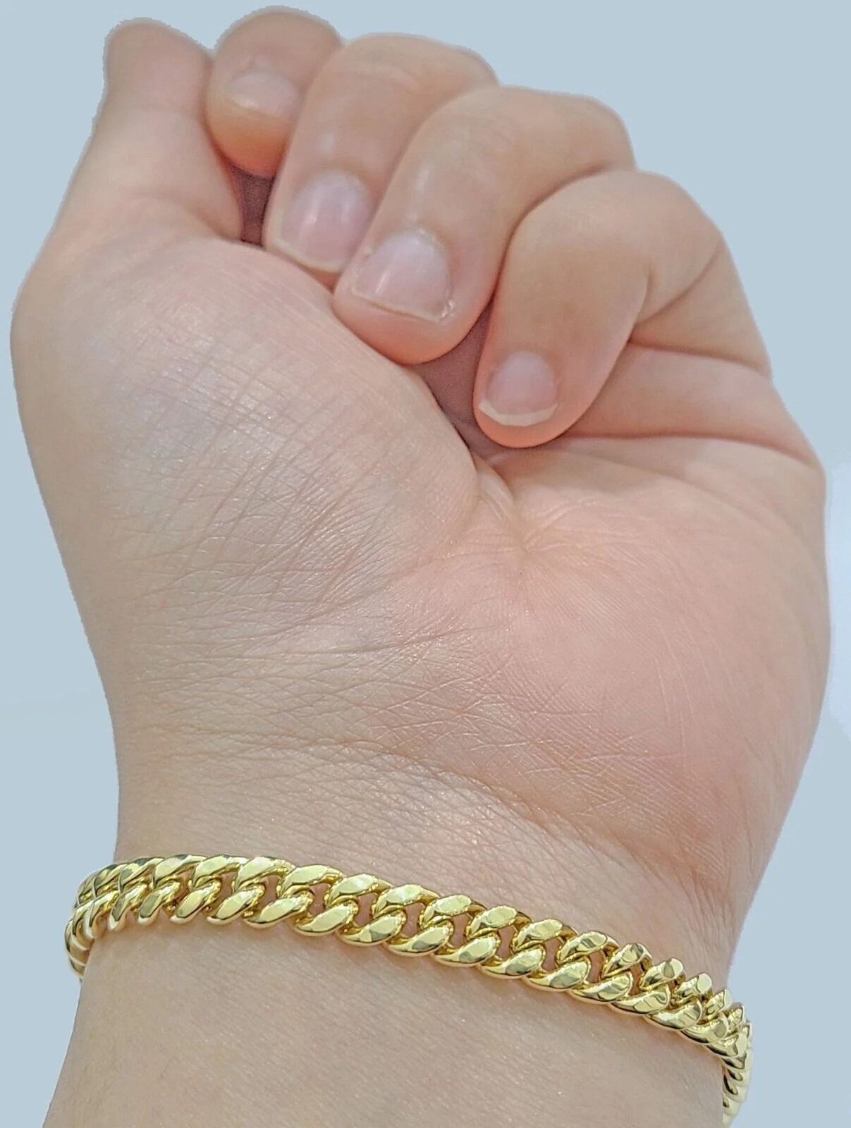 10k Yellow Gold Miami Cuban Link Bracelet 7.5 inch 7mm Real 10kt Kids and Ladies - Image 10