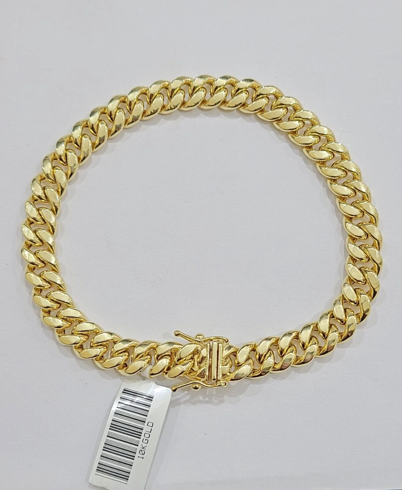 10k Yellow Gold Miami Cuban Link Bracelet 7.5 inch 8mm Real 10kt Kids and Ladies - Image 4