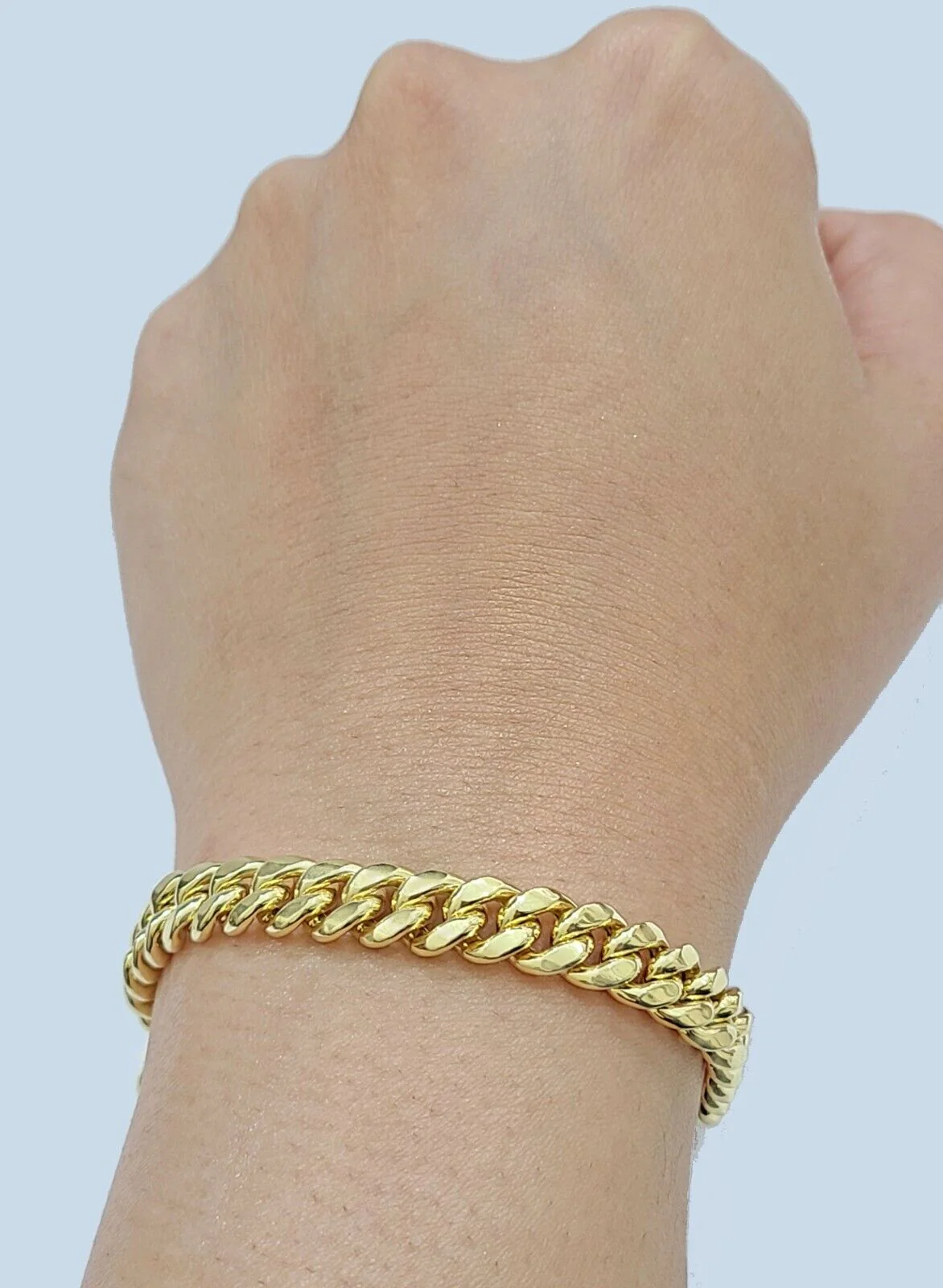 10k Yellow Gold Miami Cuban Link Bracelet 7.5 inch 8mm Real 10kt Kids and Ladies - Image 5