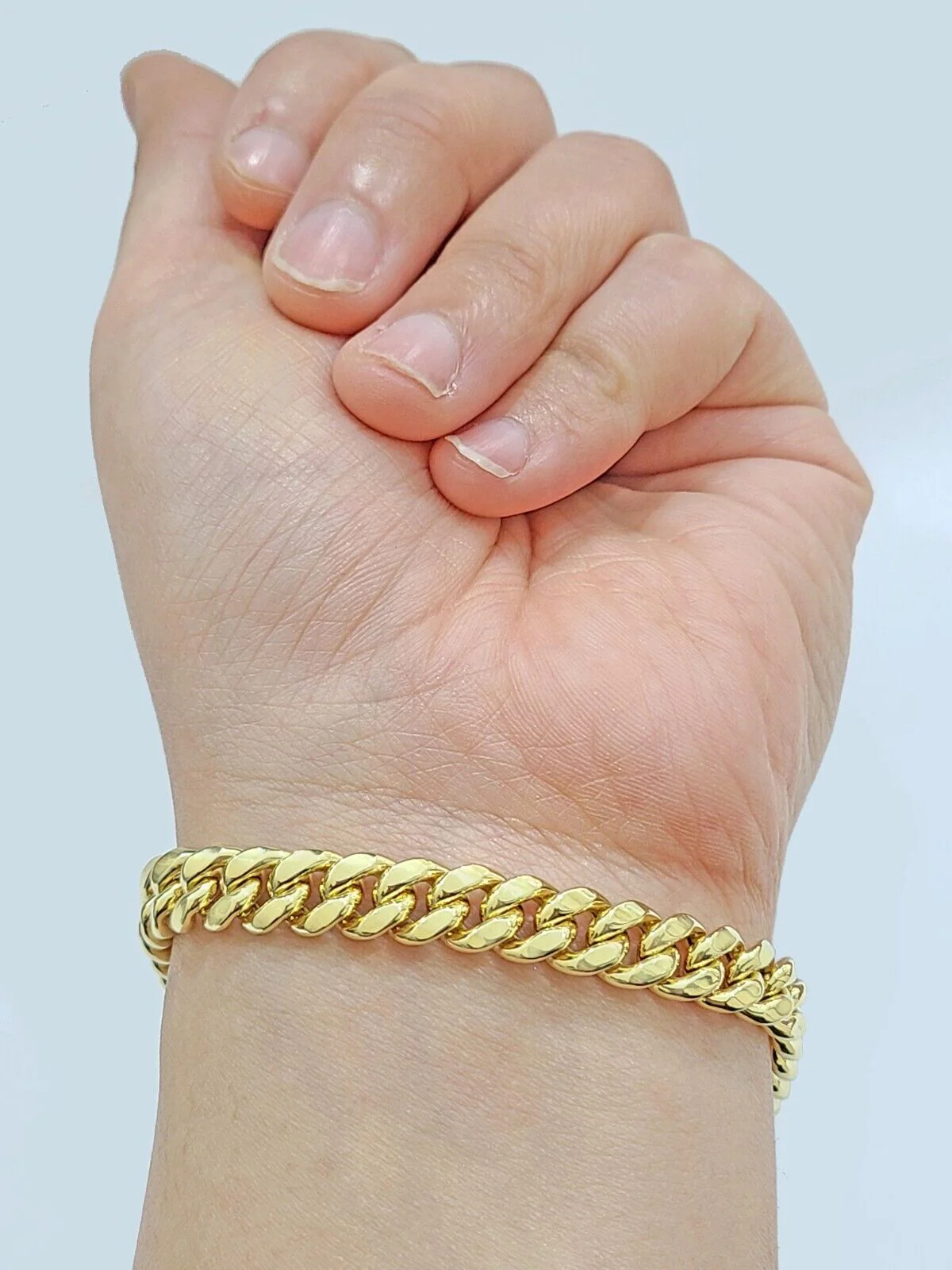 10k Yellow Gold Miami Cuban Link Bracelet 7.5 inch 8mm Real 10kt Kids and Ladies - Image 7